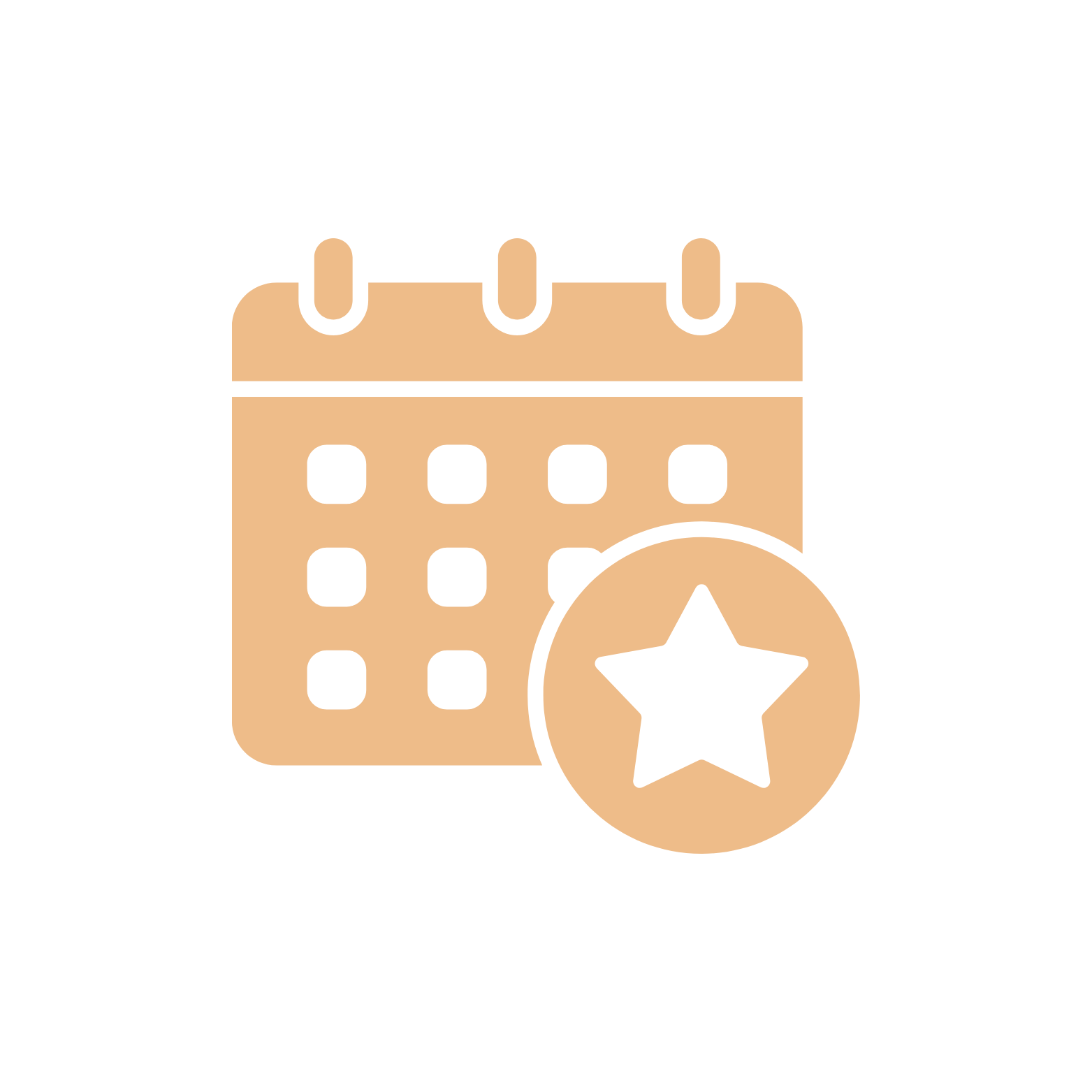Een afbeelding van een kalender met een ster ernaast.