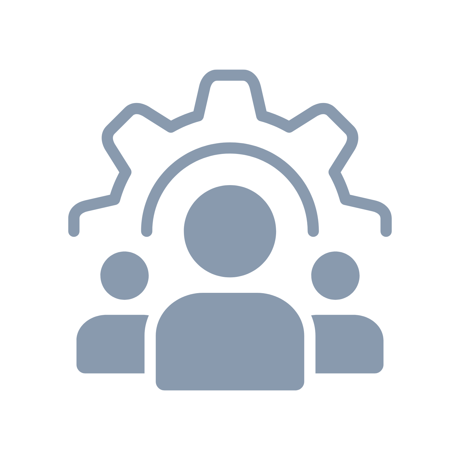 Algemene illustratie van een persoon met een grote tandwiel op het hoofd en andere kleine tandwielen, symbool voor ideeën, innovatie of probleemoplossing.
