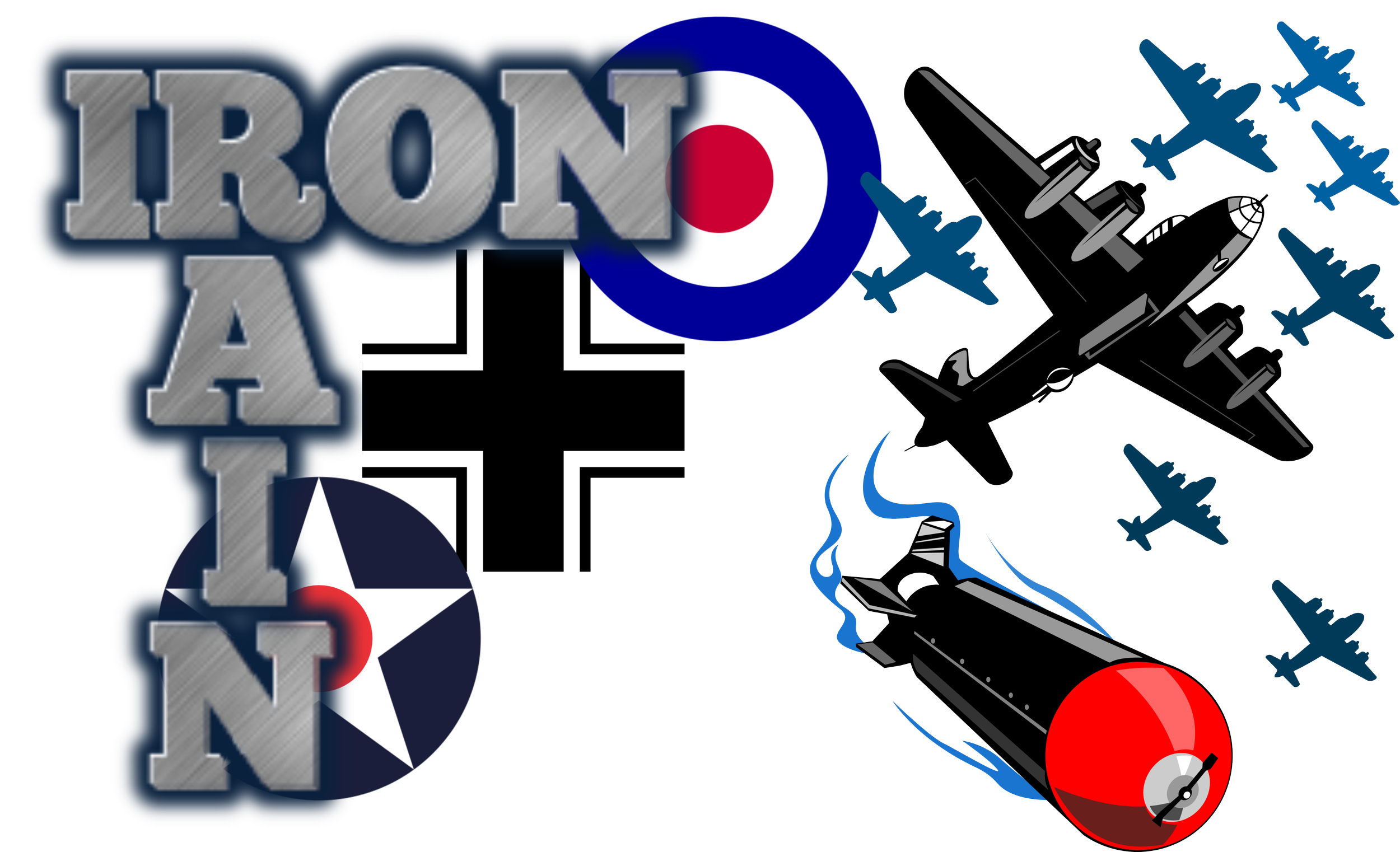 The logo for the deck building game of strategic bombing over Europe in world war II, Iron Rain