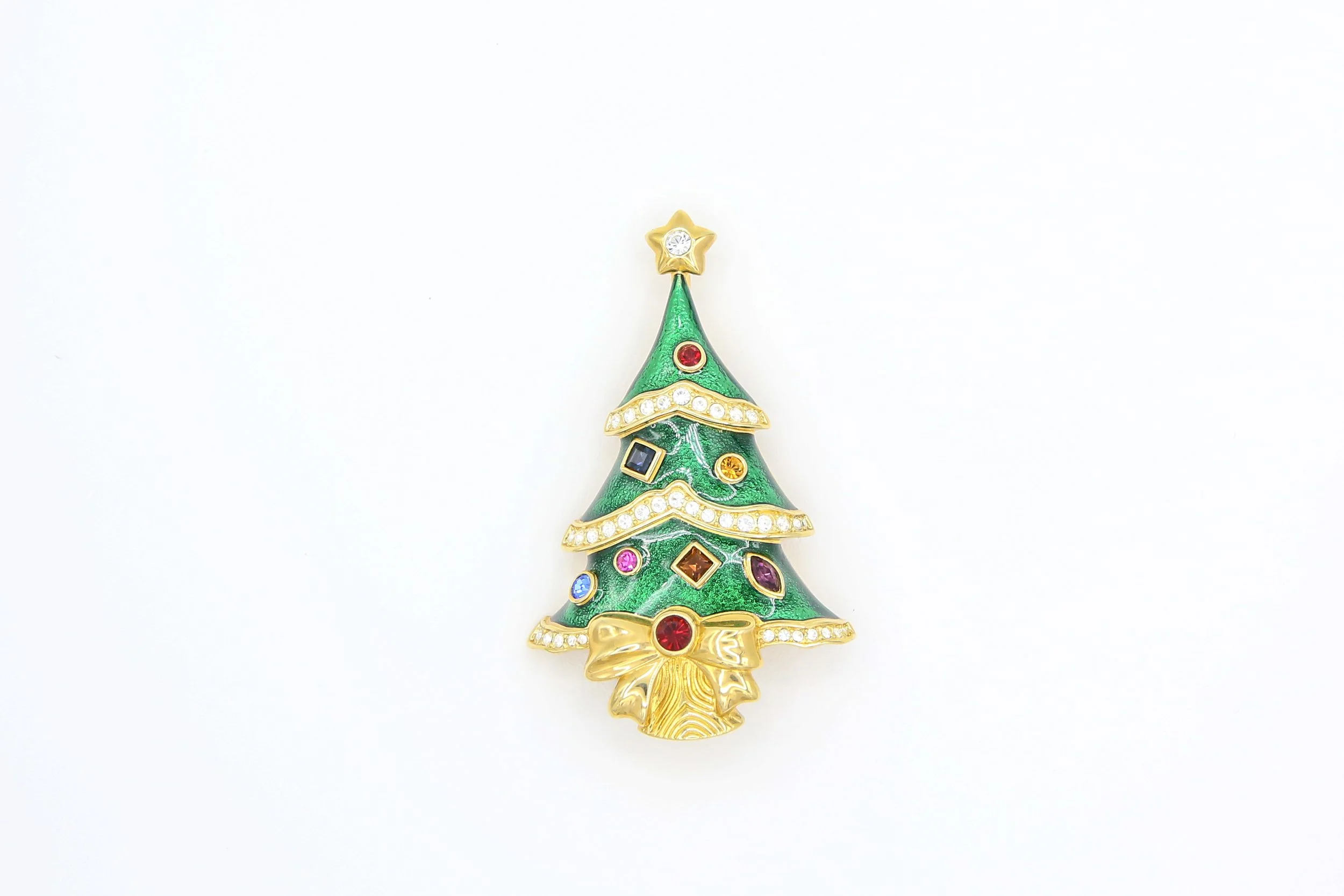 FRANKLIN MINT CHRISTMAS TREE BROOCH