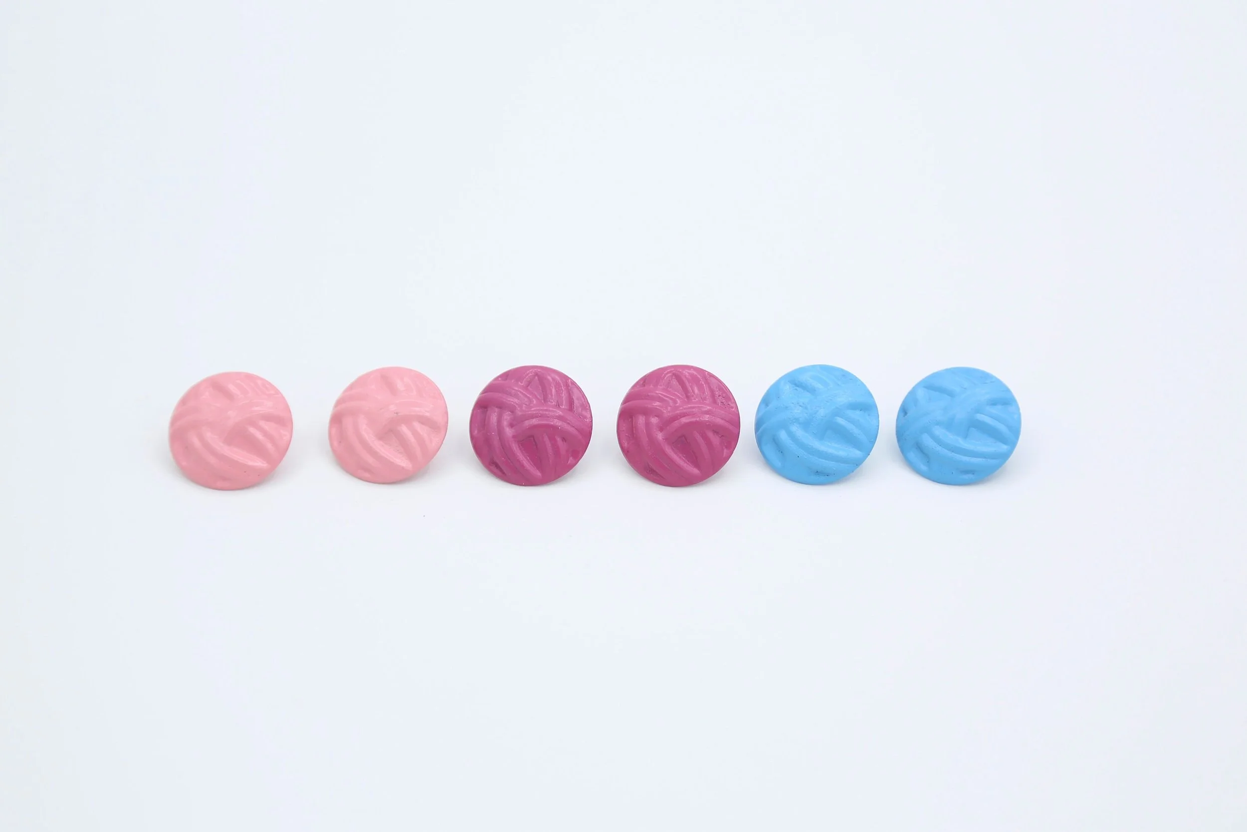 1980s BASKET-WEAVE EARRINGS - PINK OR BLUE