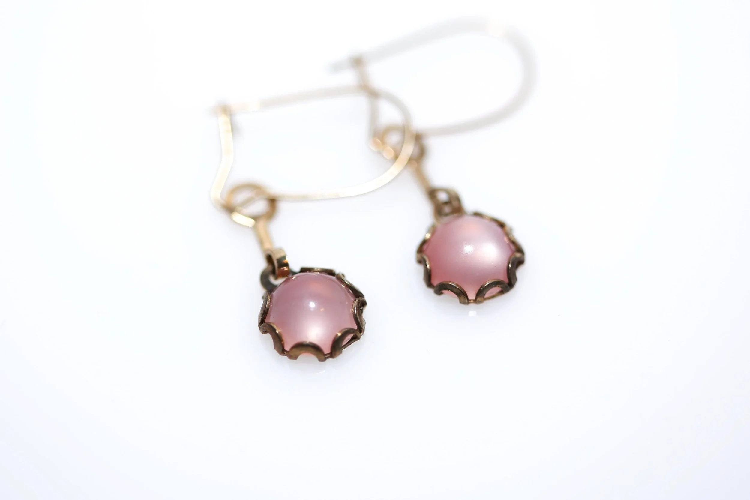 DAINTY PINK MOONGLOW EARRINGS
