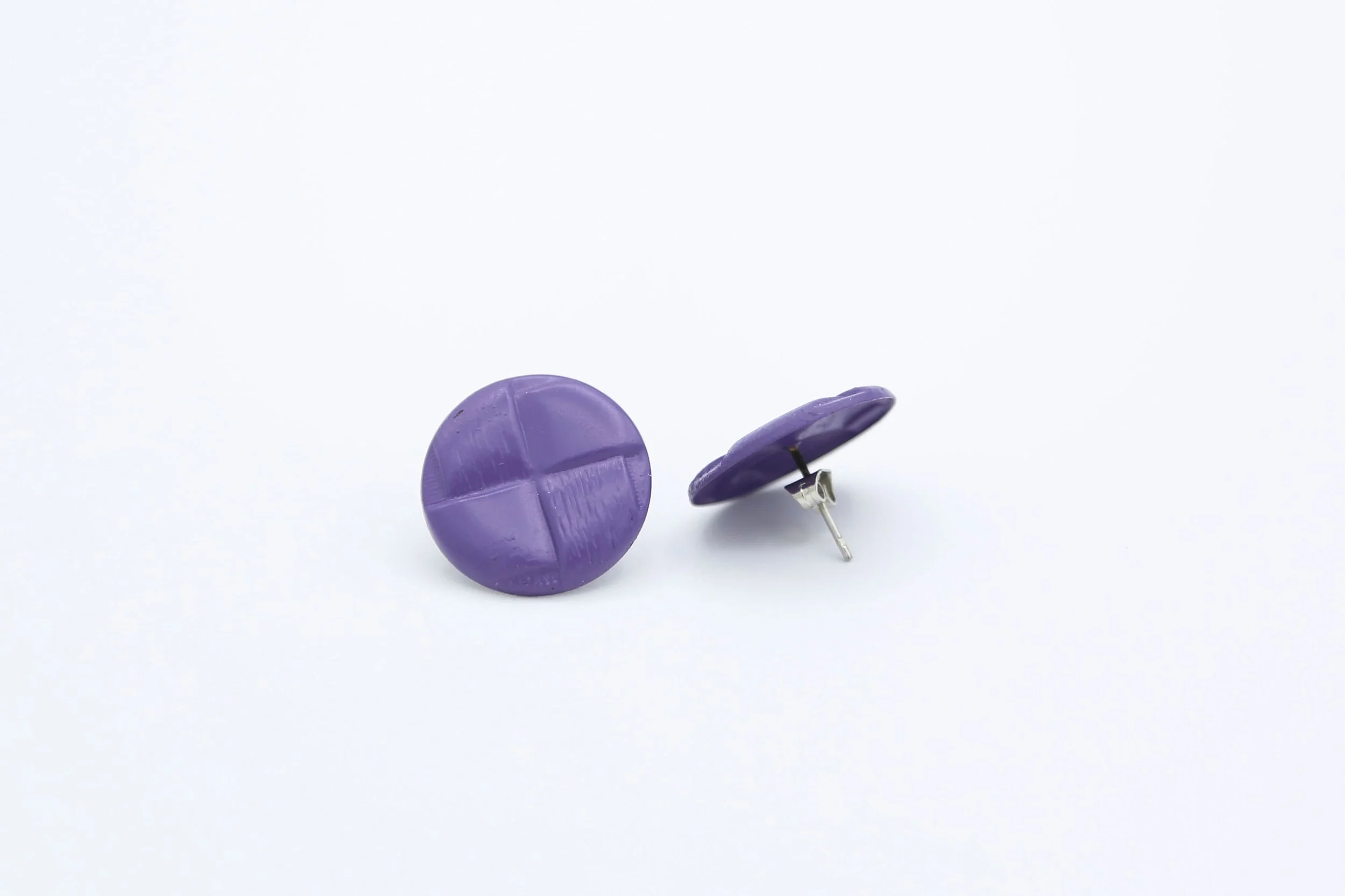PURPLE BASKET-WEAVE EARRINGS
