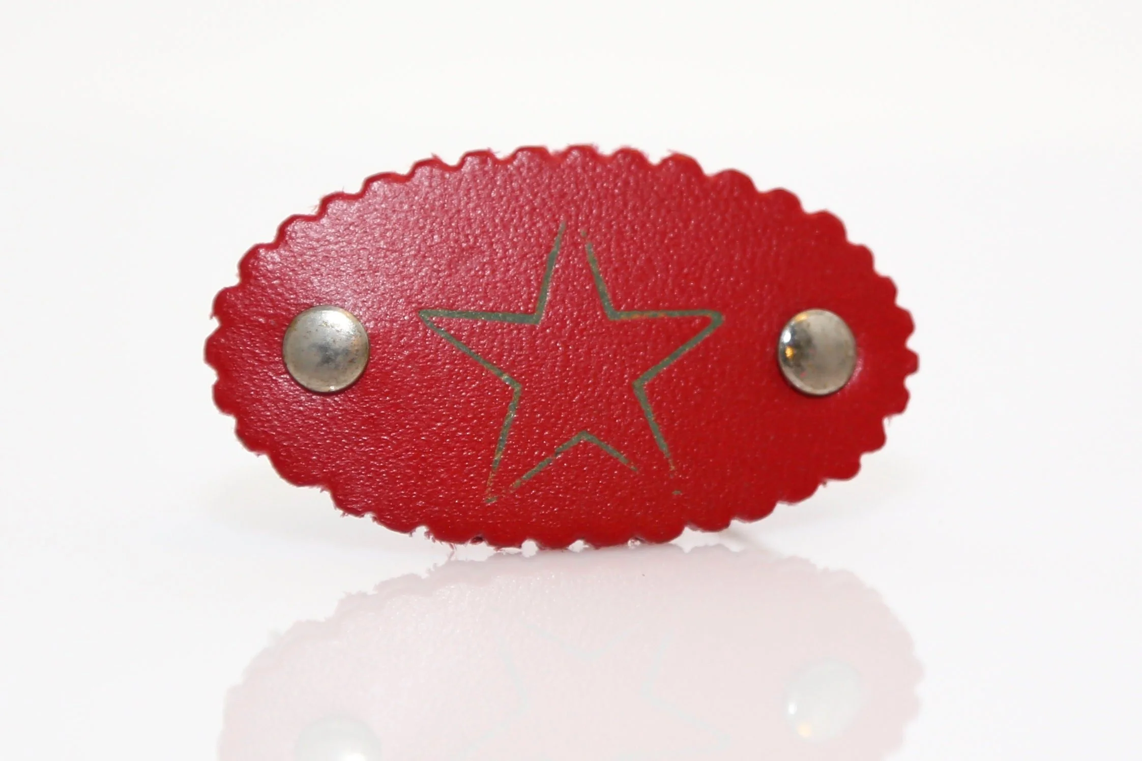 VINTAGE LEATHER ROCK STAR BARRETTE
