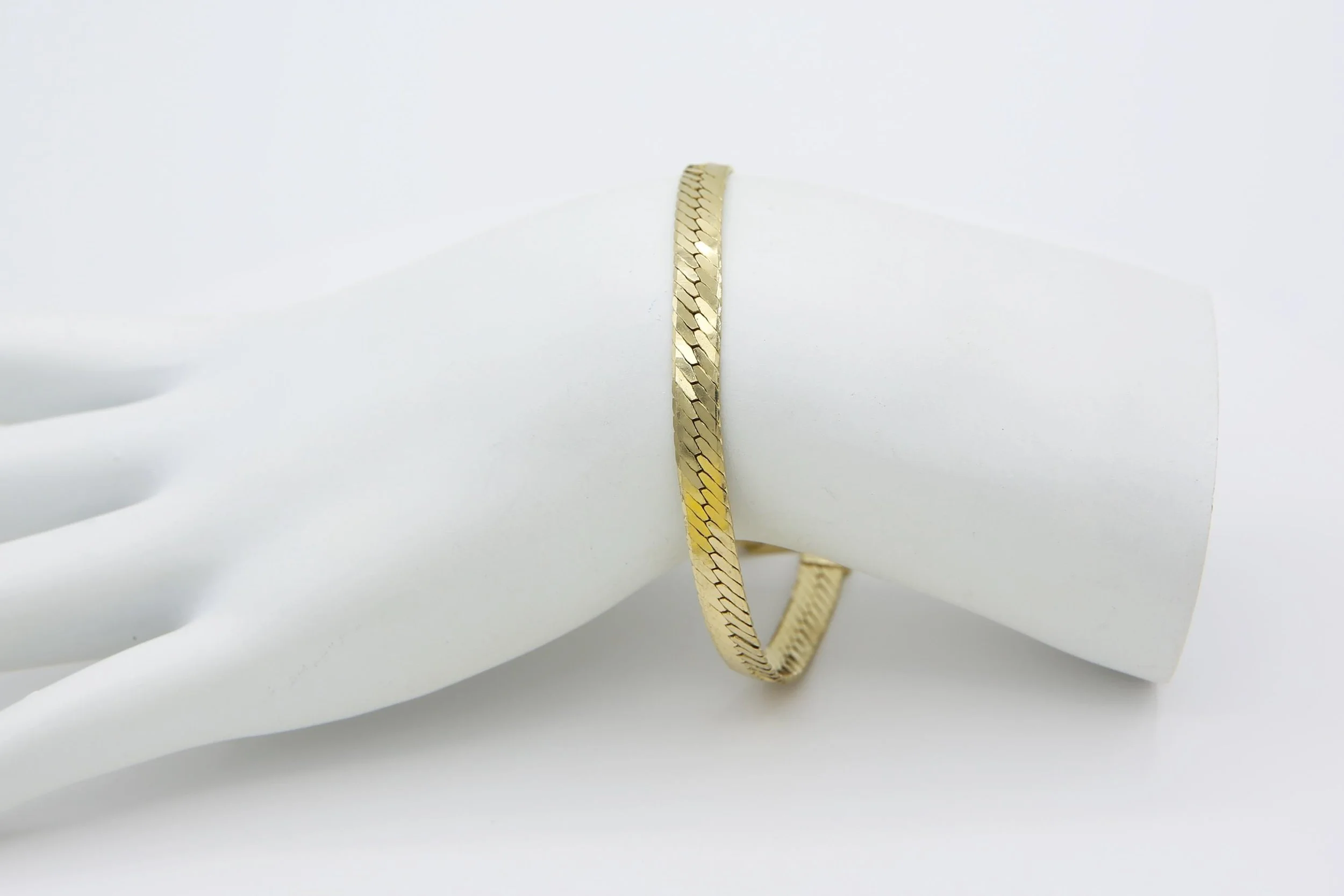 14k GOLD PLATED HERRINGBONE BRACELET