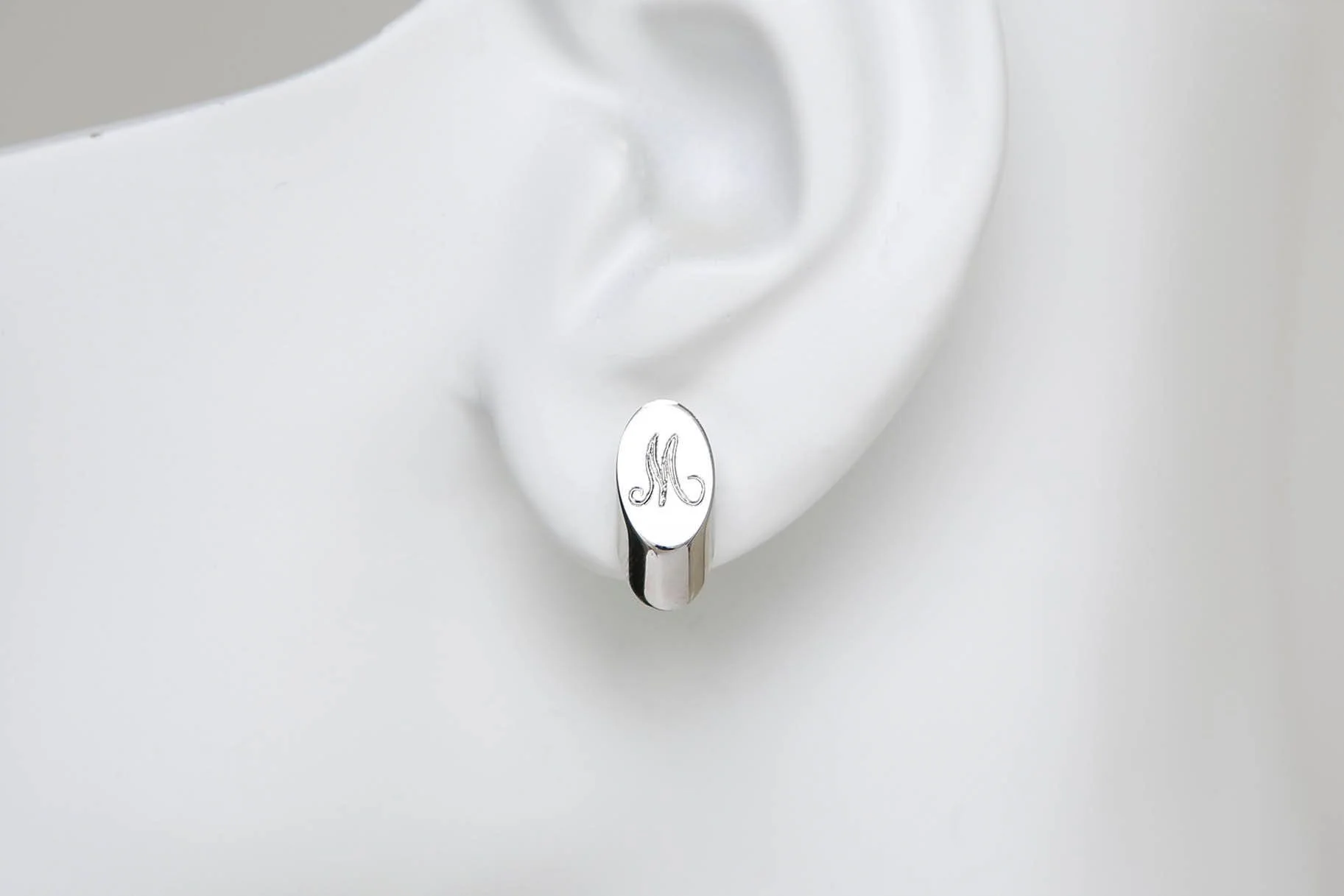 VINTAGE INITIAL SLICE EARRINGS