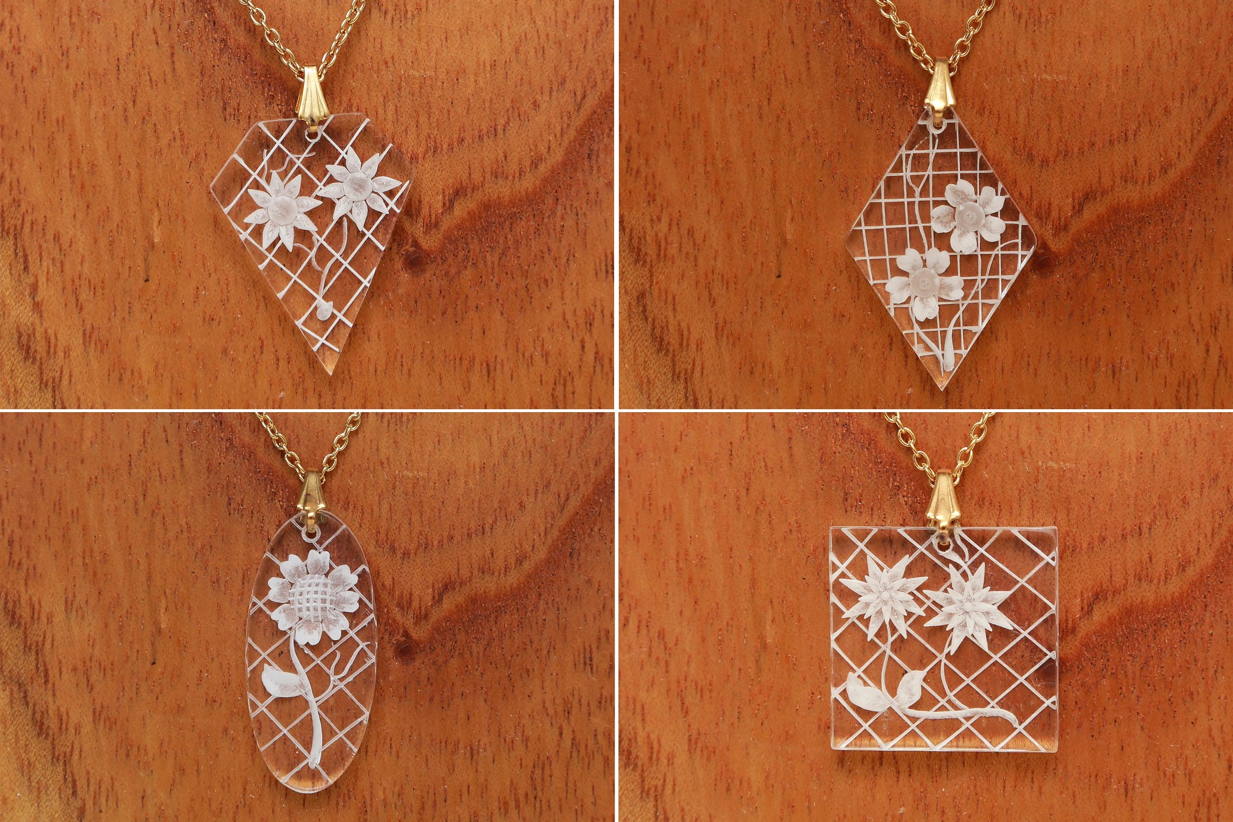REVERSE CARVED LUCITE NECKLACE