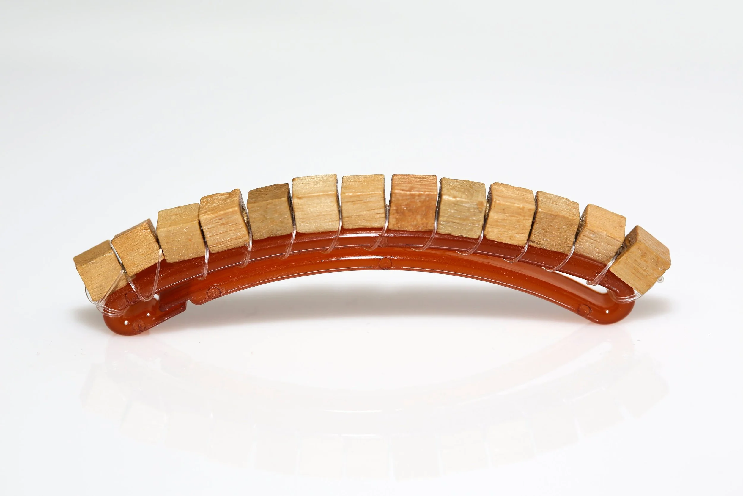 VINTAGE WOOD SQUARES BARRETTE
