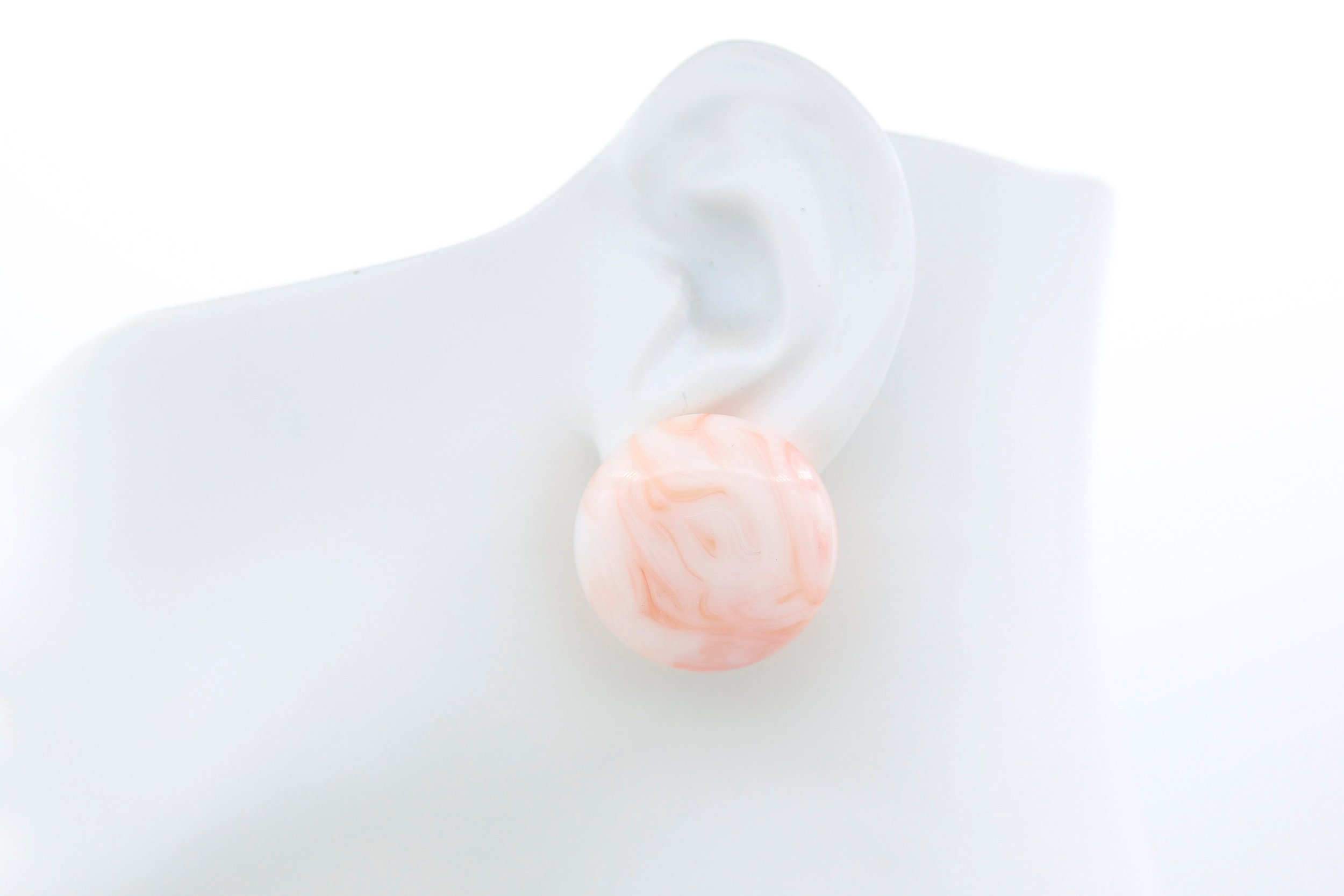 PINK AND WHITE SWIRL EARRINGS