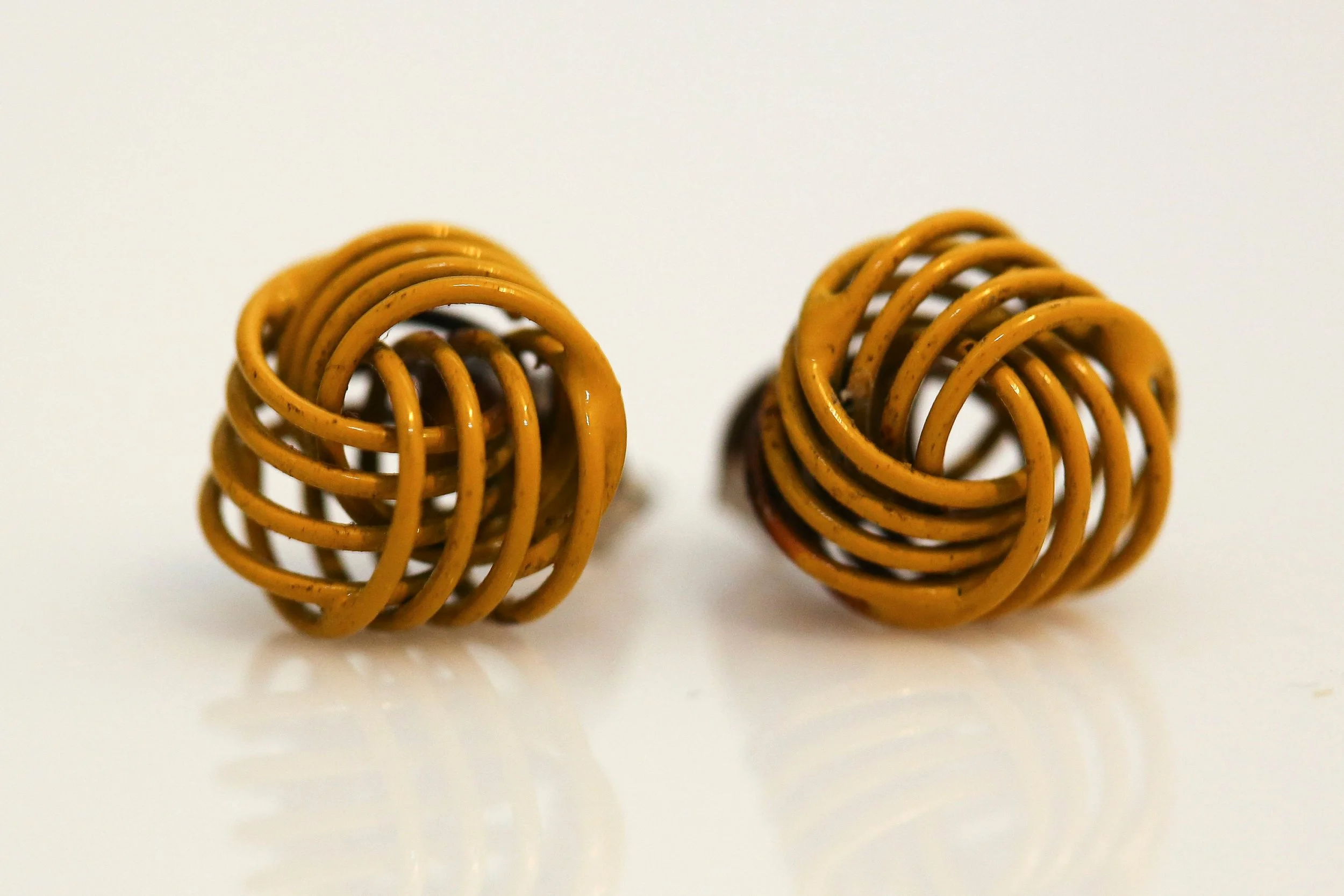 VINTAGE MUSTARD KNOT STUDS