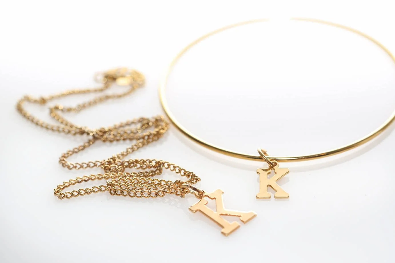 VINTAGE NECKLACE/BANGLE INITIAL SET