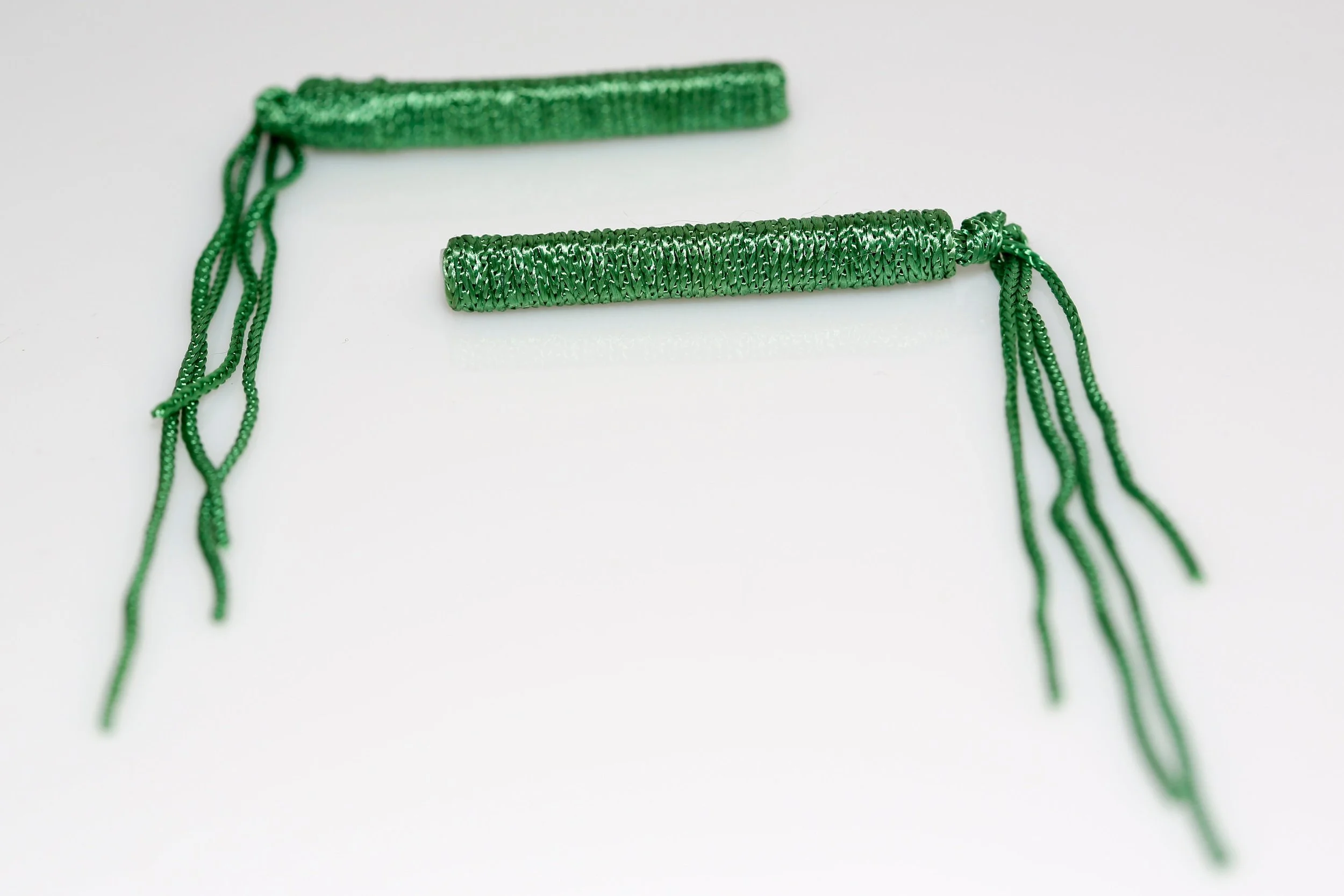 VINTAGE WRAP BARRETTES IN GREEN