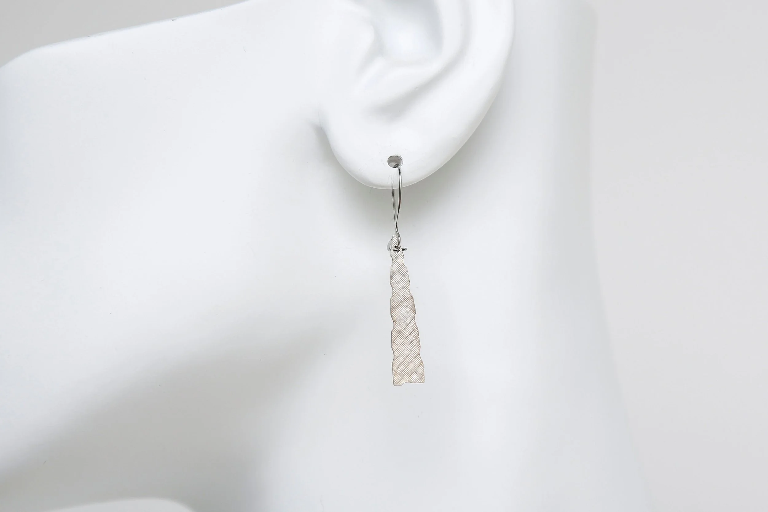 VINTAGE ETCHED METAL DANGLE EARRINGS