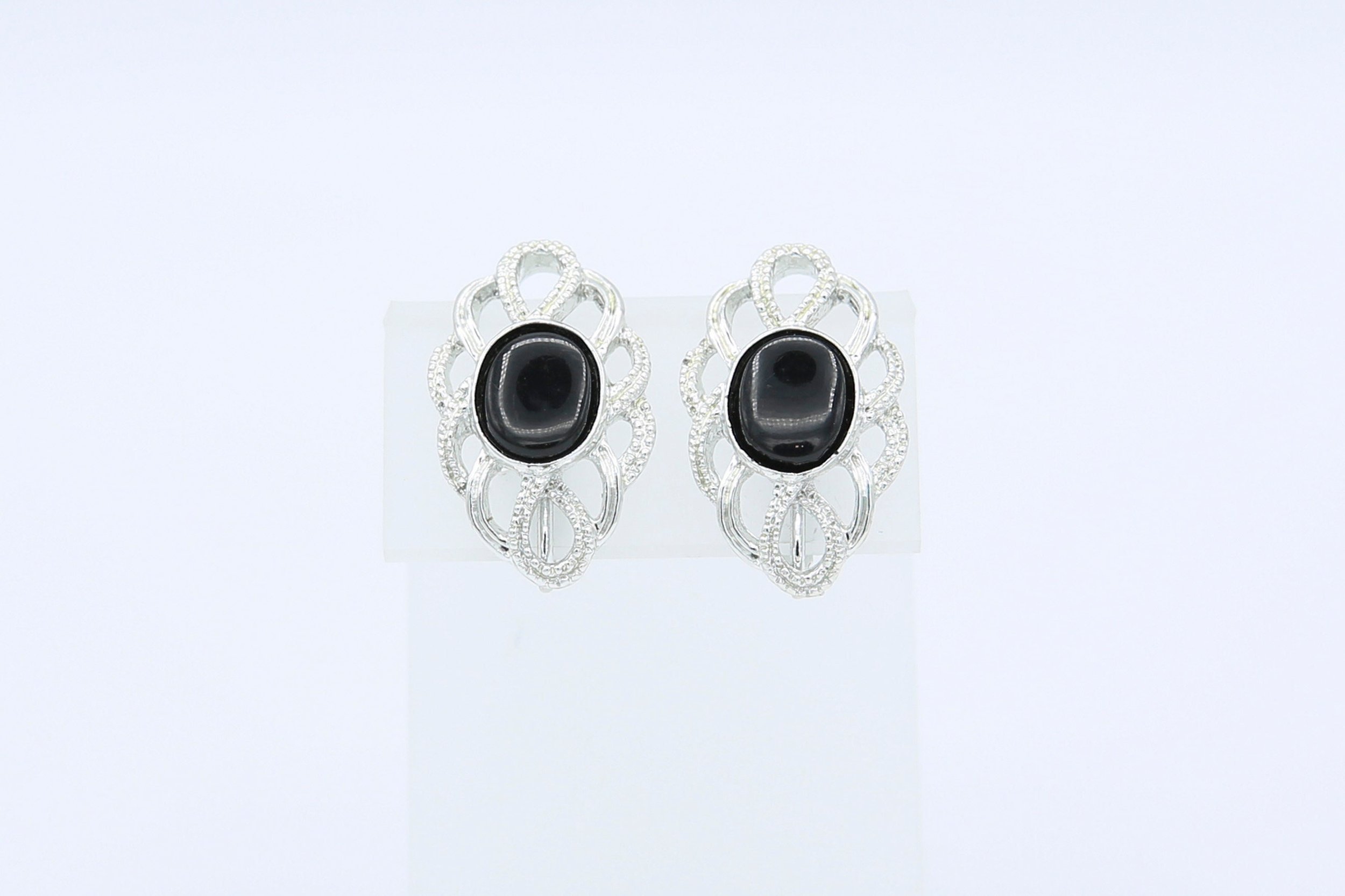 1972 SARAH COVENTRY BLACK REFLECTIONS EARRINGS