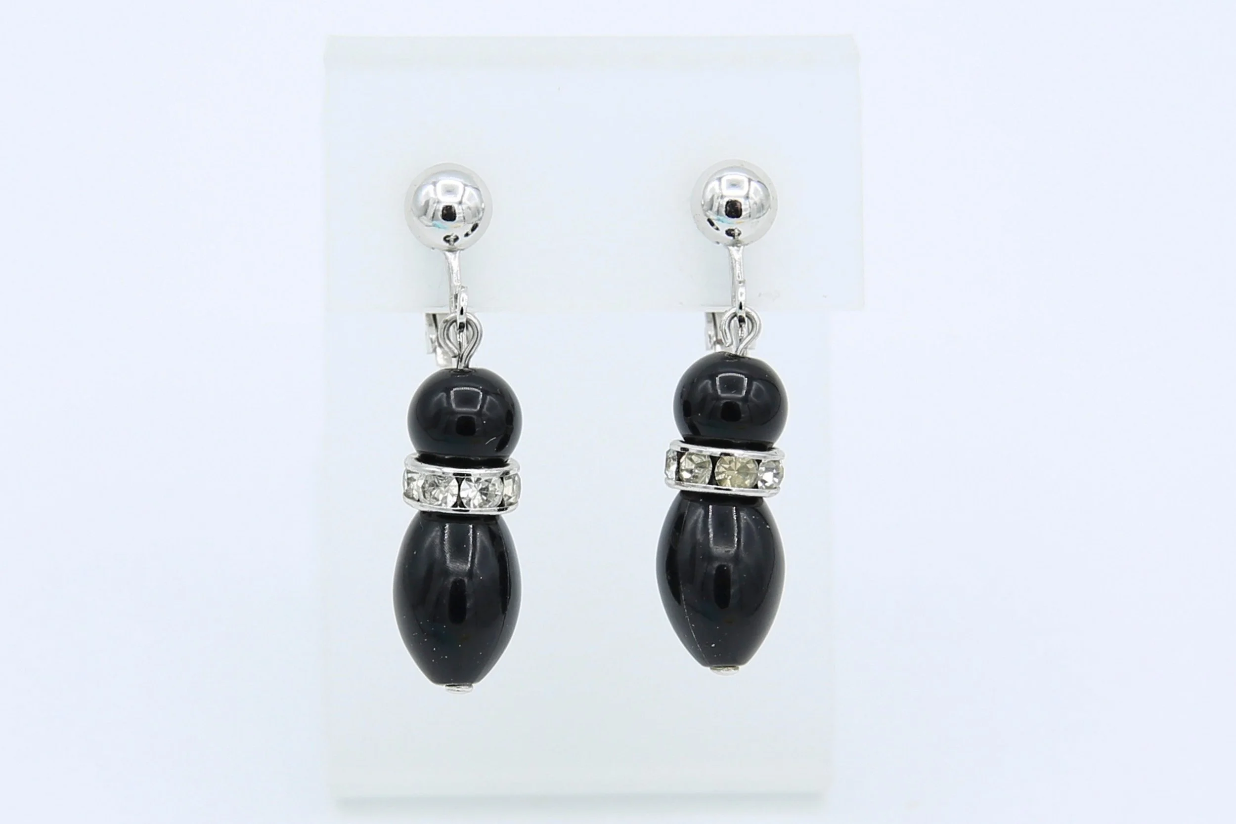 1976 SARAH COVENTRY BLACK CHARMER EARRINGS