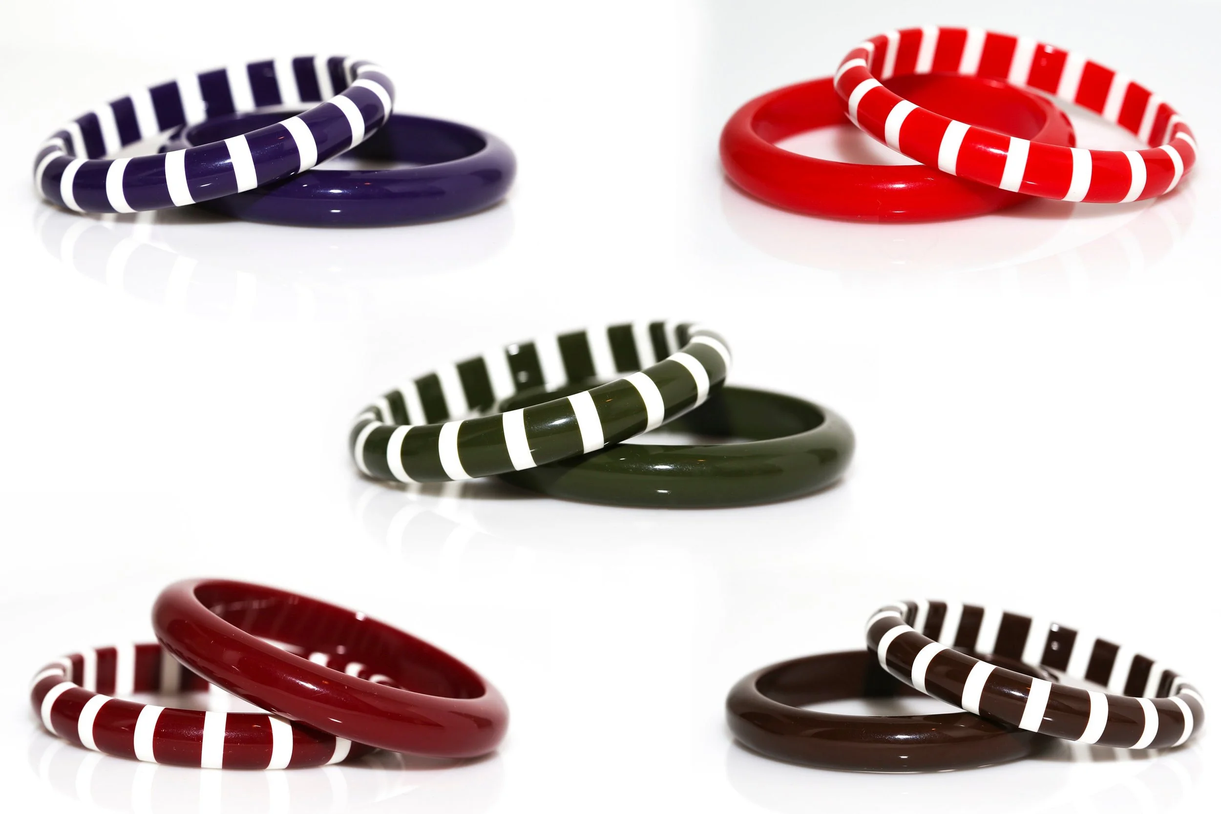 VINTAGE SOLIDS AND STRIPES BANGLES