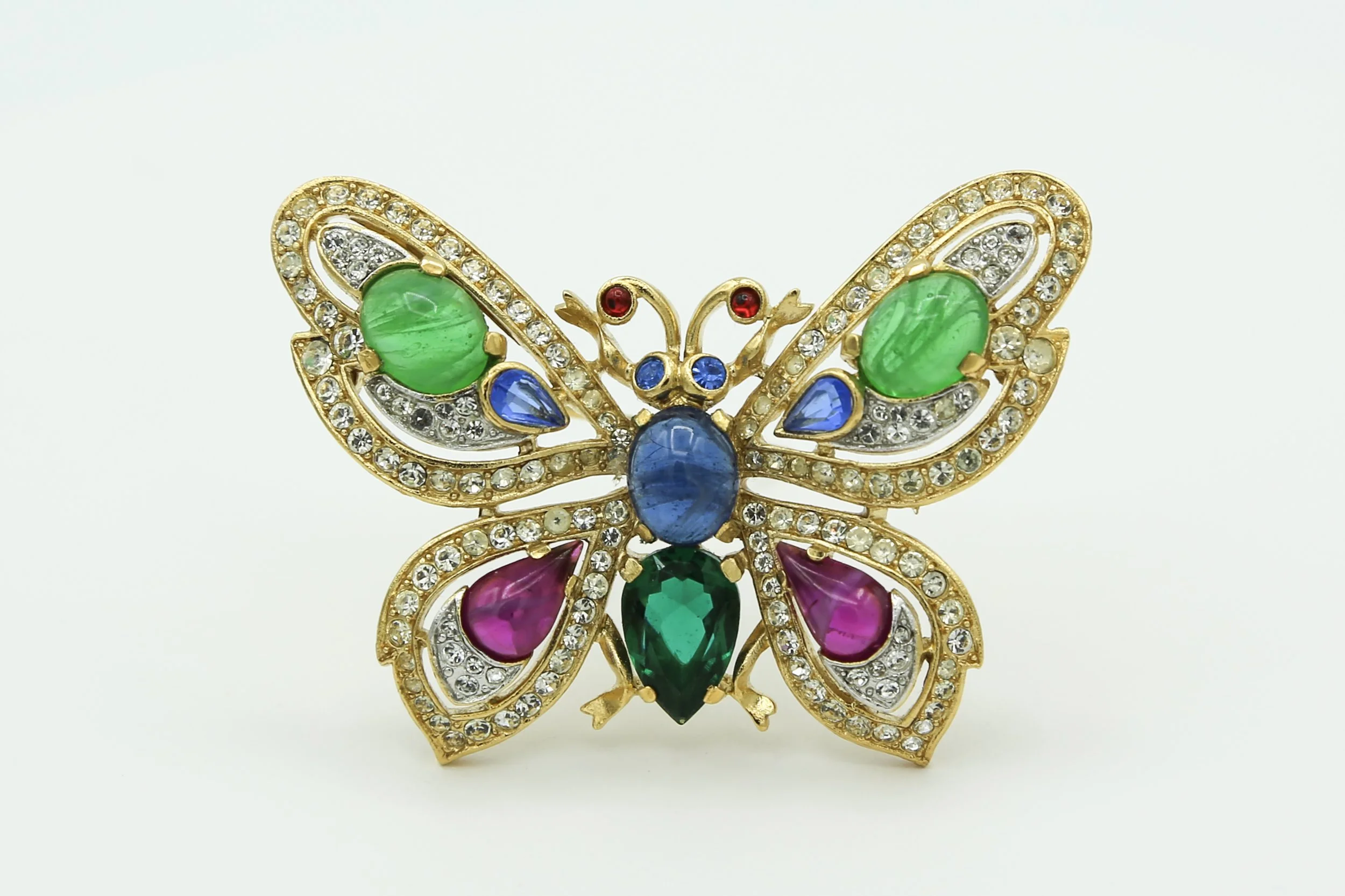 1965 TRIFARI JEWELS OF INDIA BUTTERFLY BROOCH