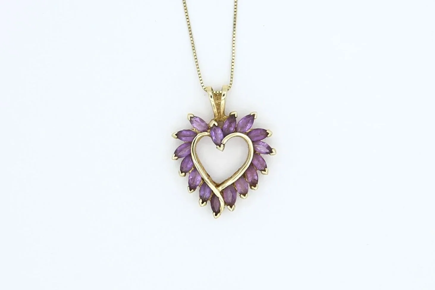 14K AMETHYST HEART NECKLACE
