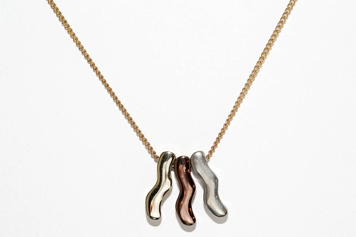 MIXED METAL WAVE NECKLACE