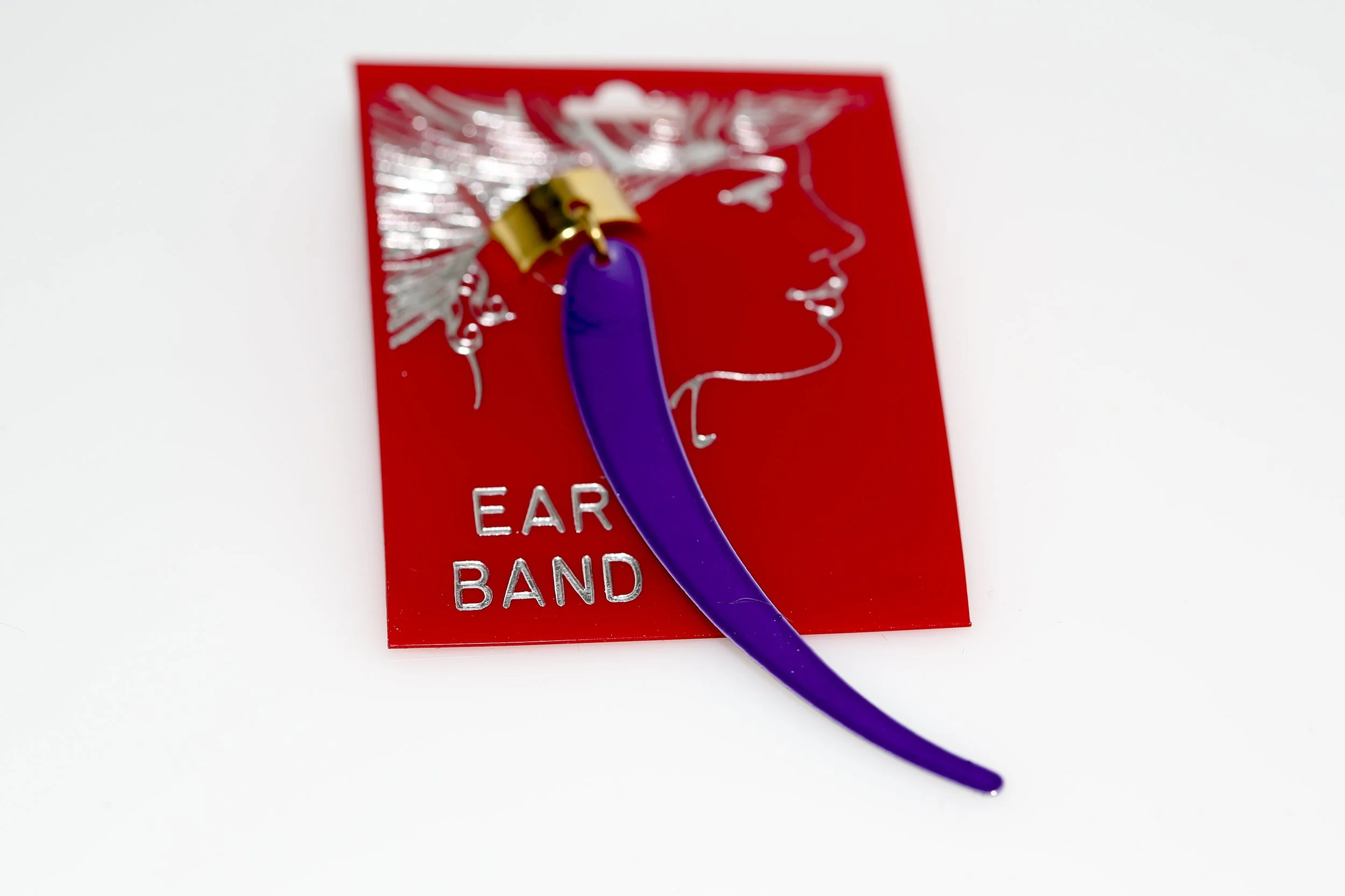 PURPLE FEATHER EAR BANDS