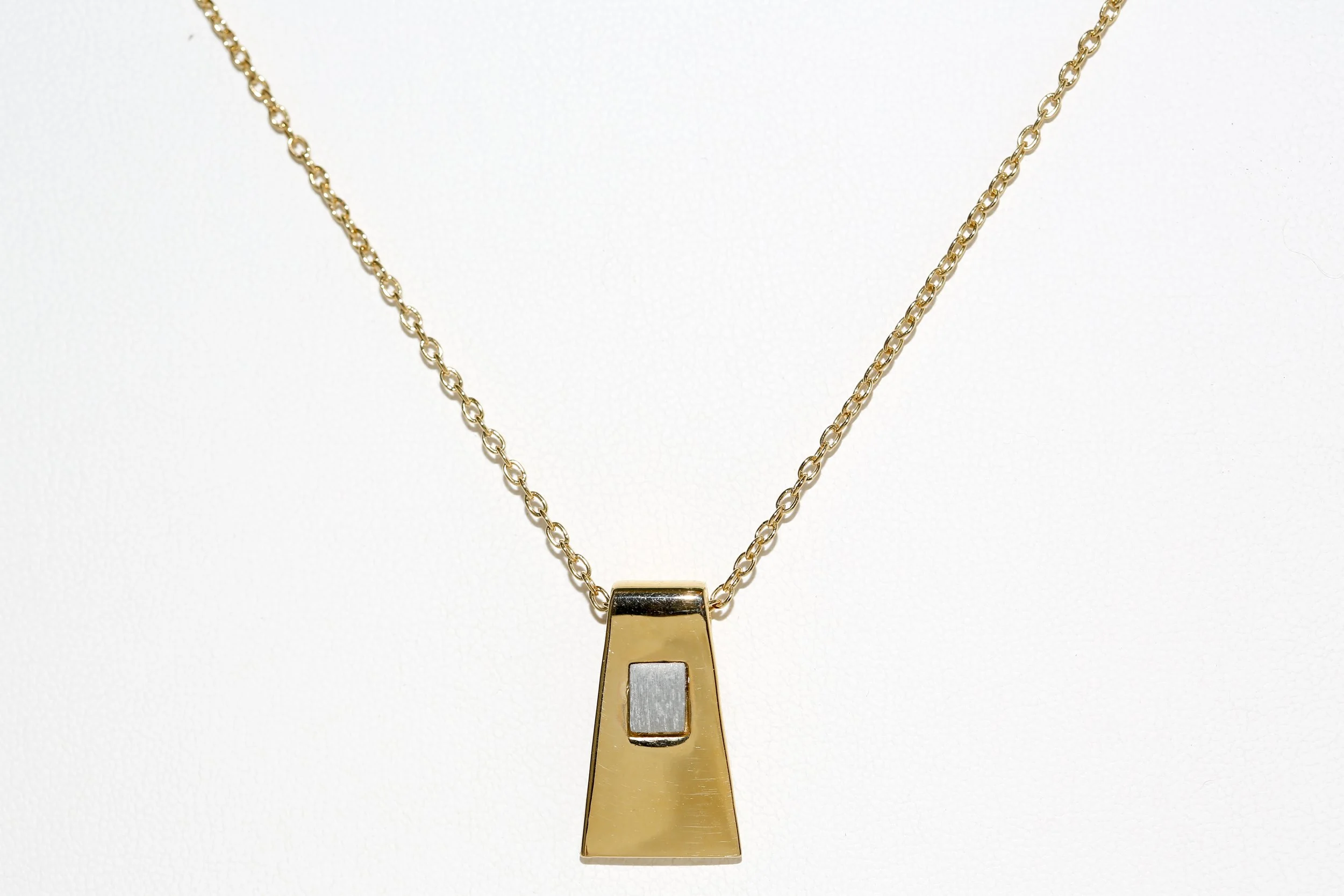 PEWTER TRAPEZOID NECKLACE