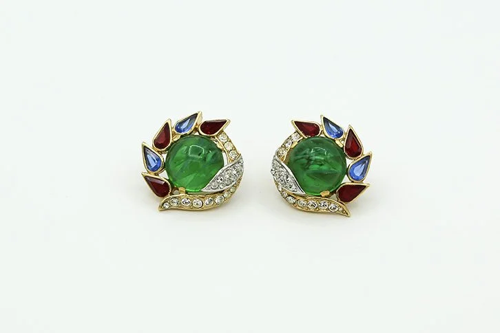 1965 TRIFARI JEWELS OF INDIA EARRINGS