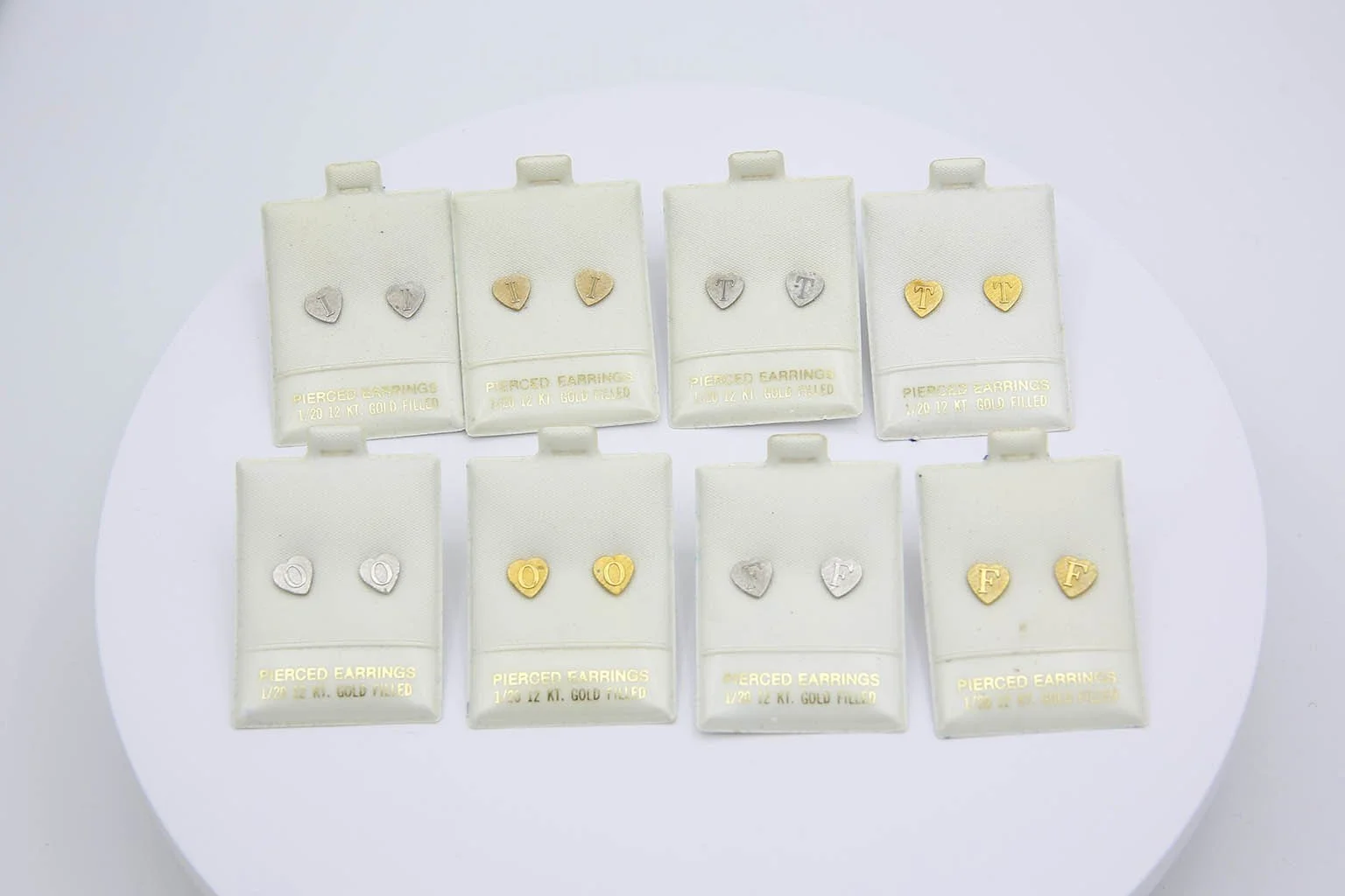 VINTAGE HEART INITIAL EARRINGS
