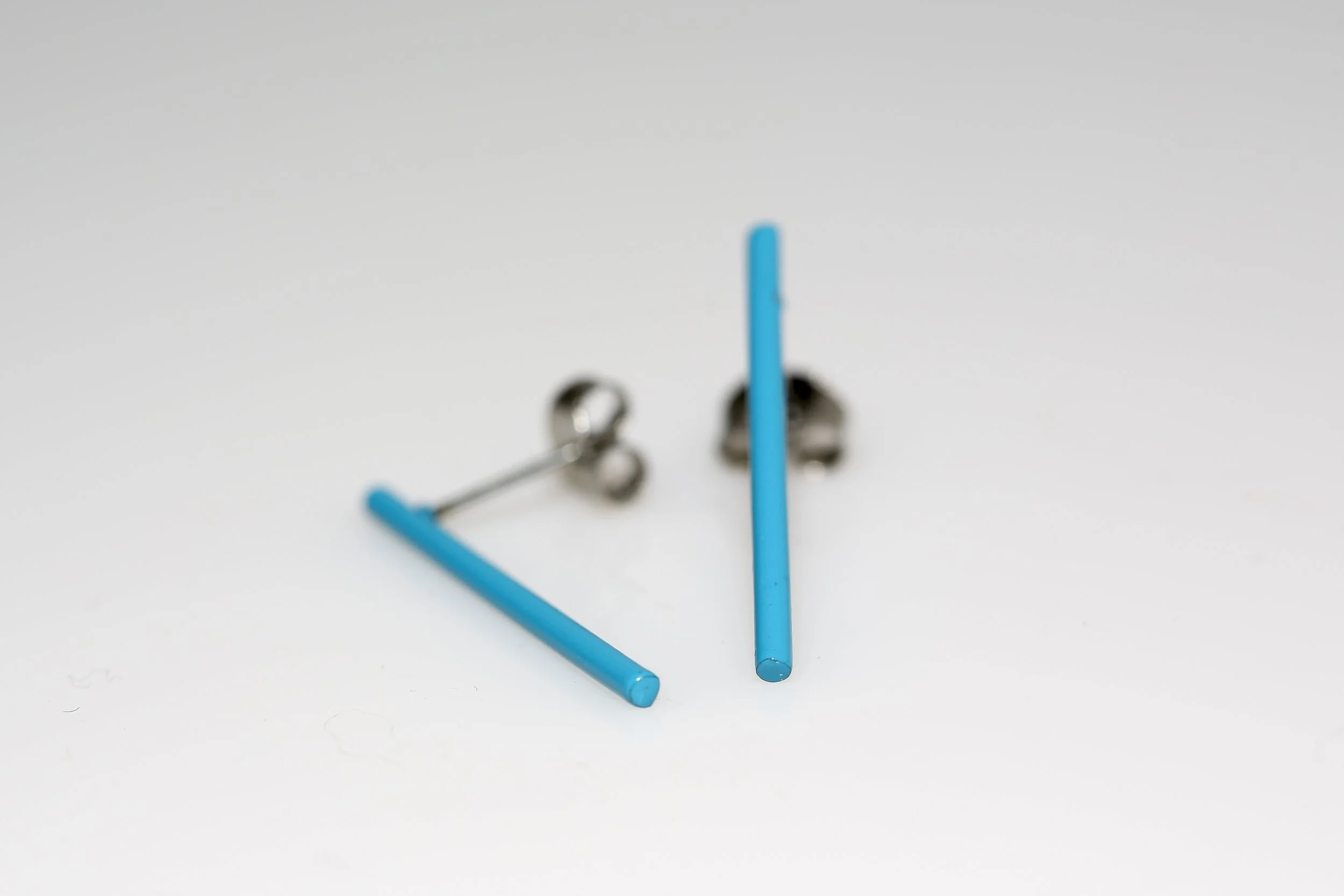 TEAL STICK EARRINGS
