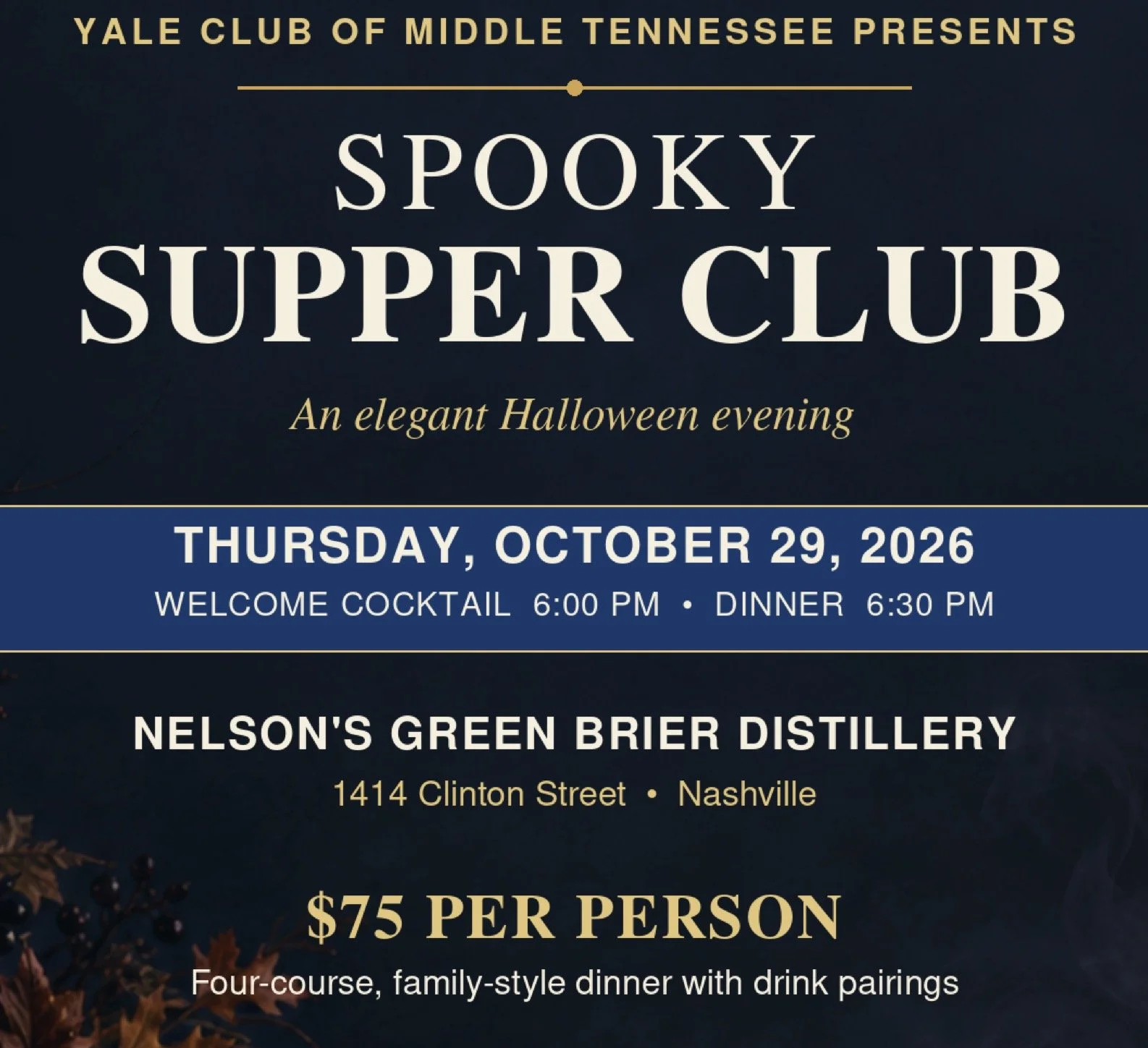 Yale Club Spooky Supper Club