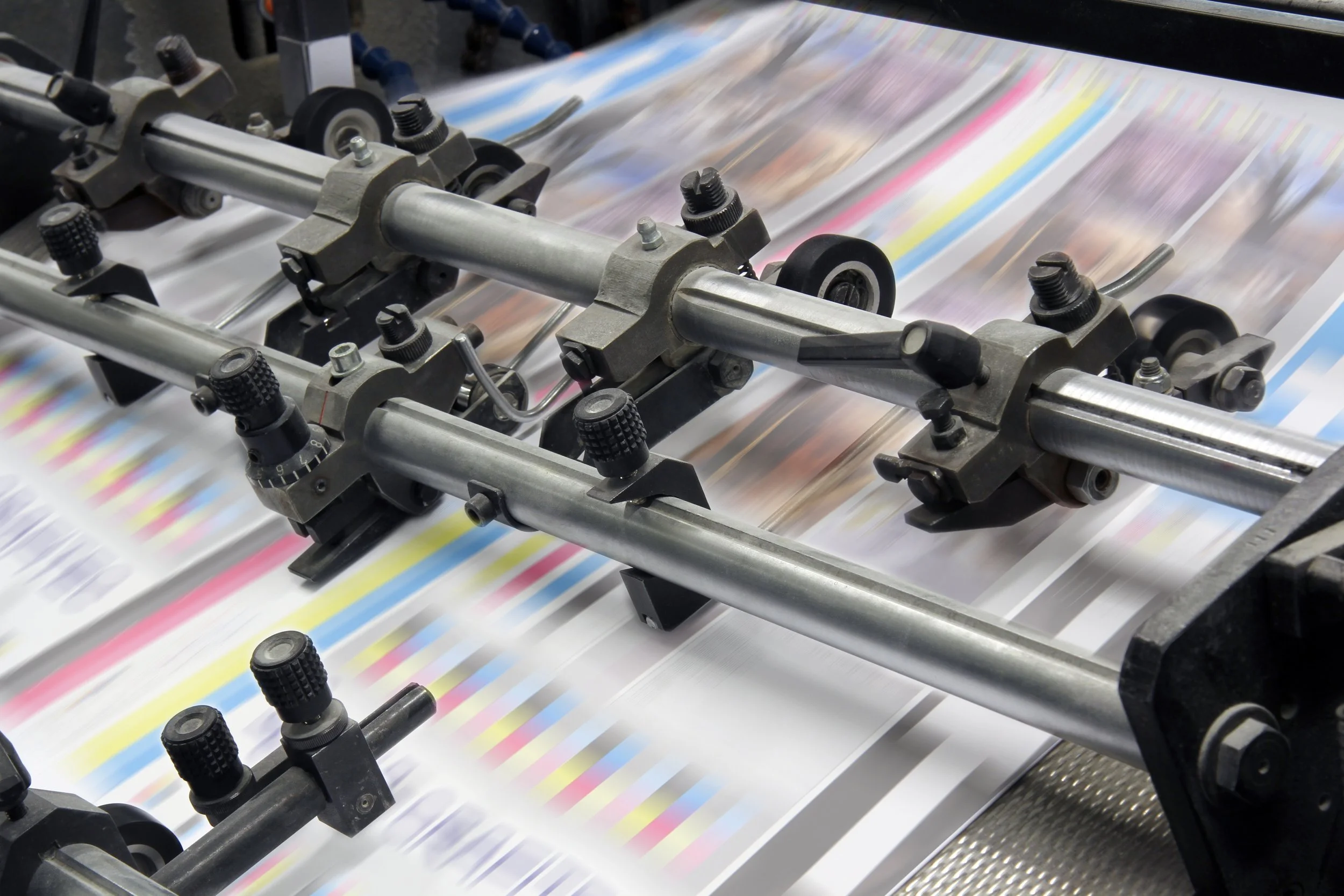 Image of a bindery machine in operation