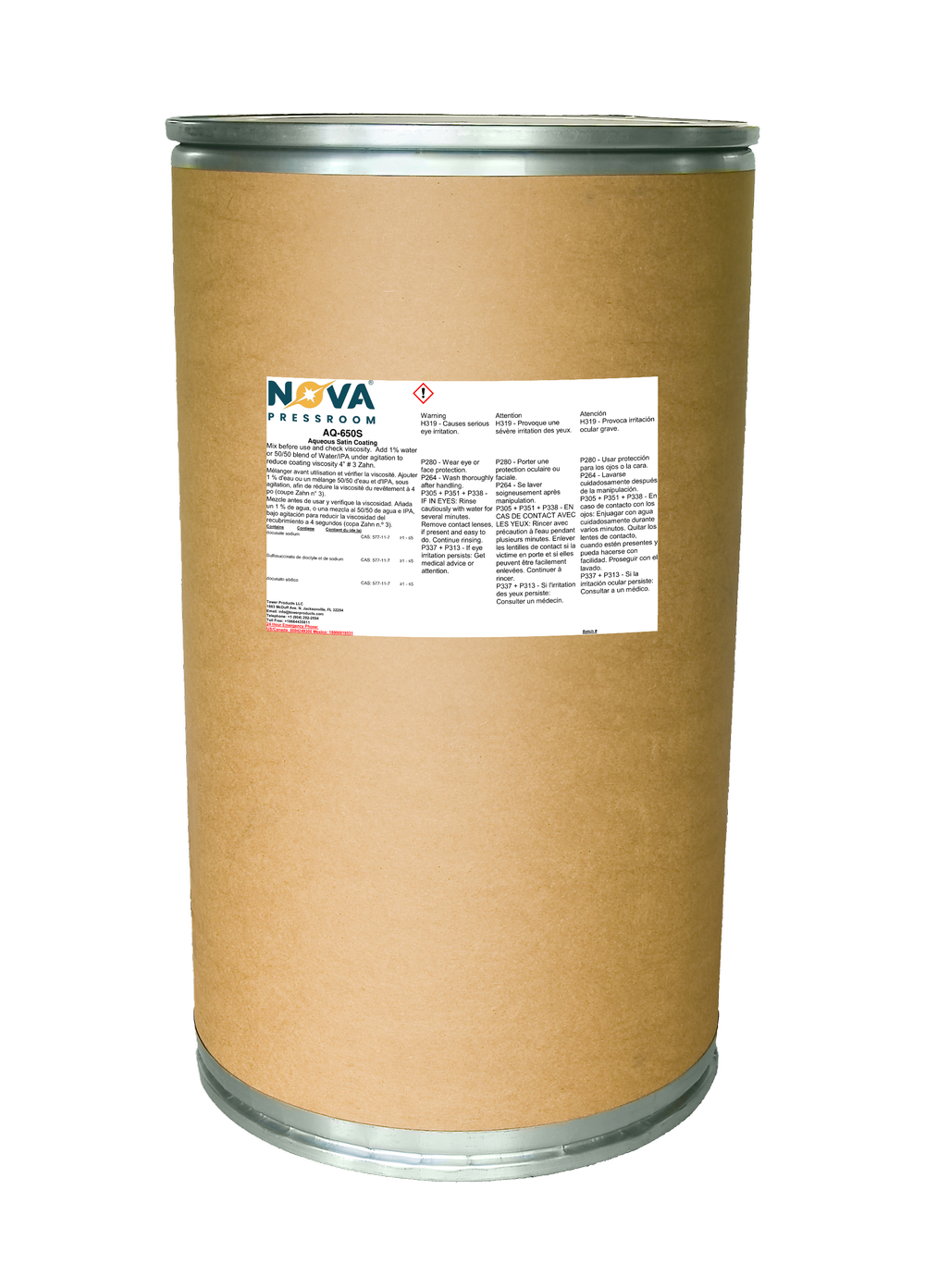 NovaCoat AQ-650S — aqueous coating container
