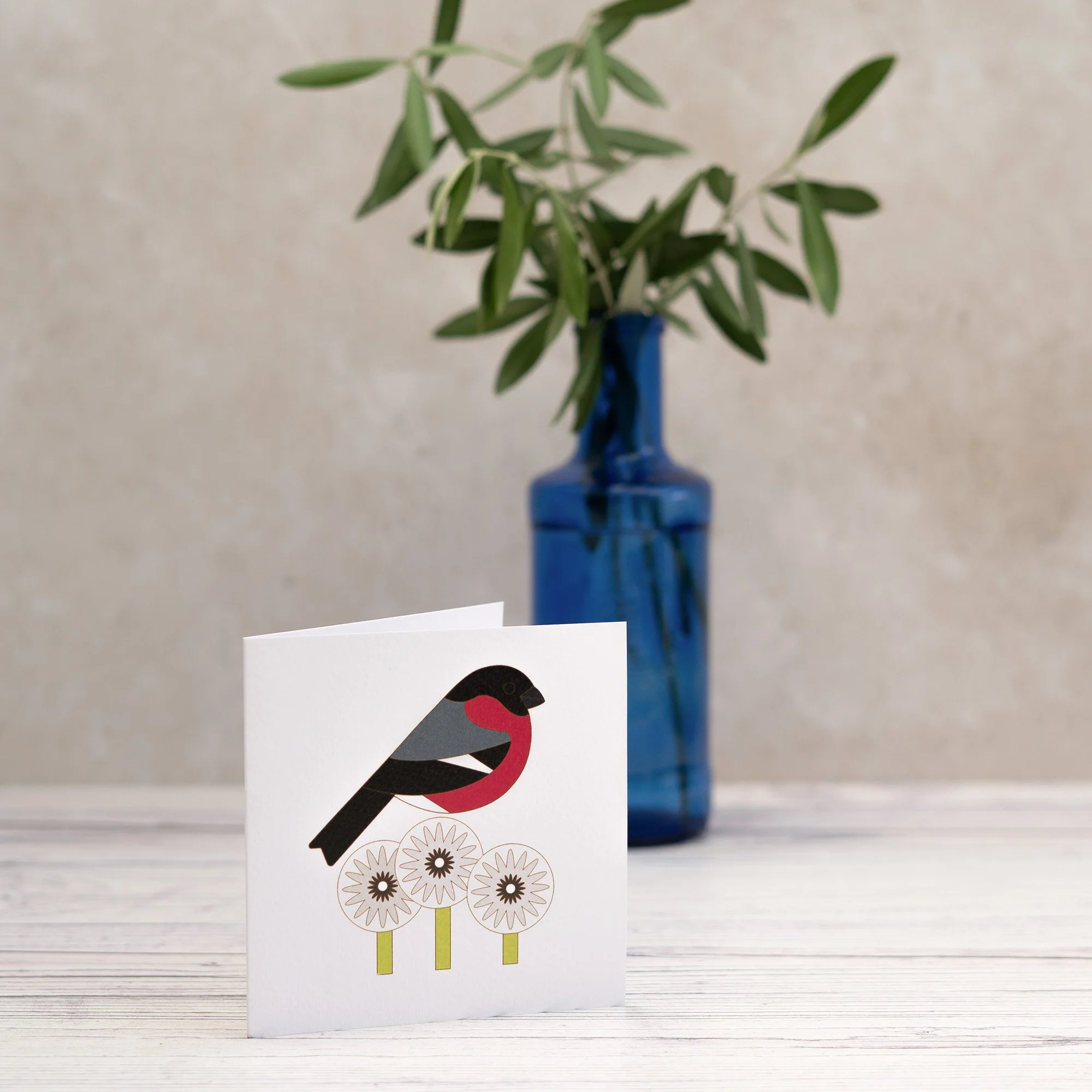 Shark Alley Bullfinch Dandelion Greetings Card 1.jpg