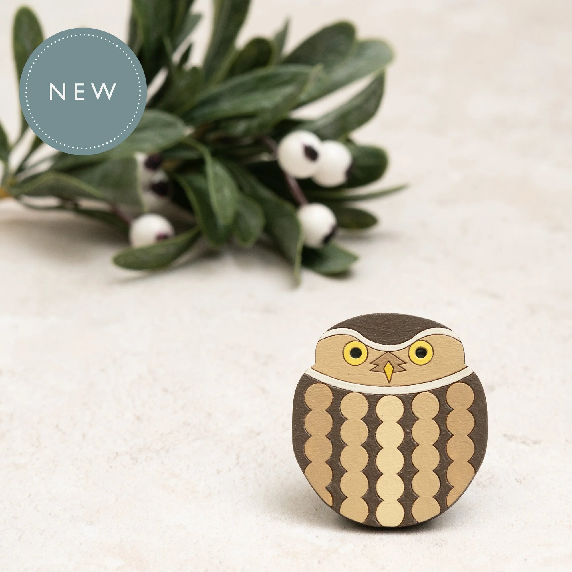 little owl brooch
