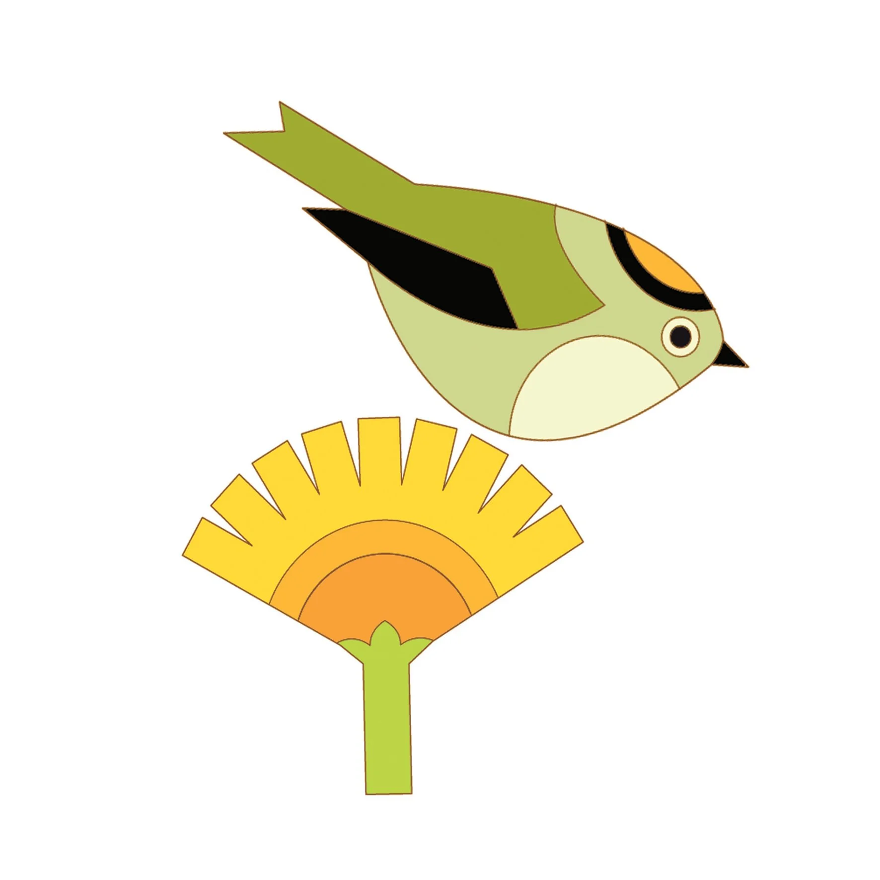 goldcrest & dandelion greetings card