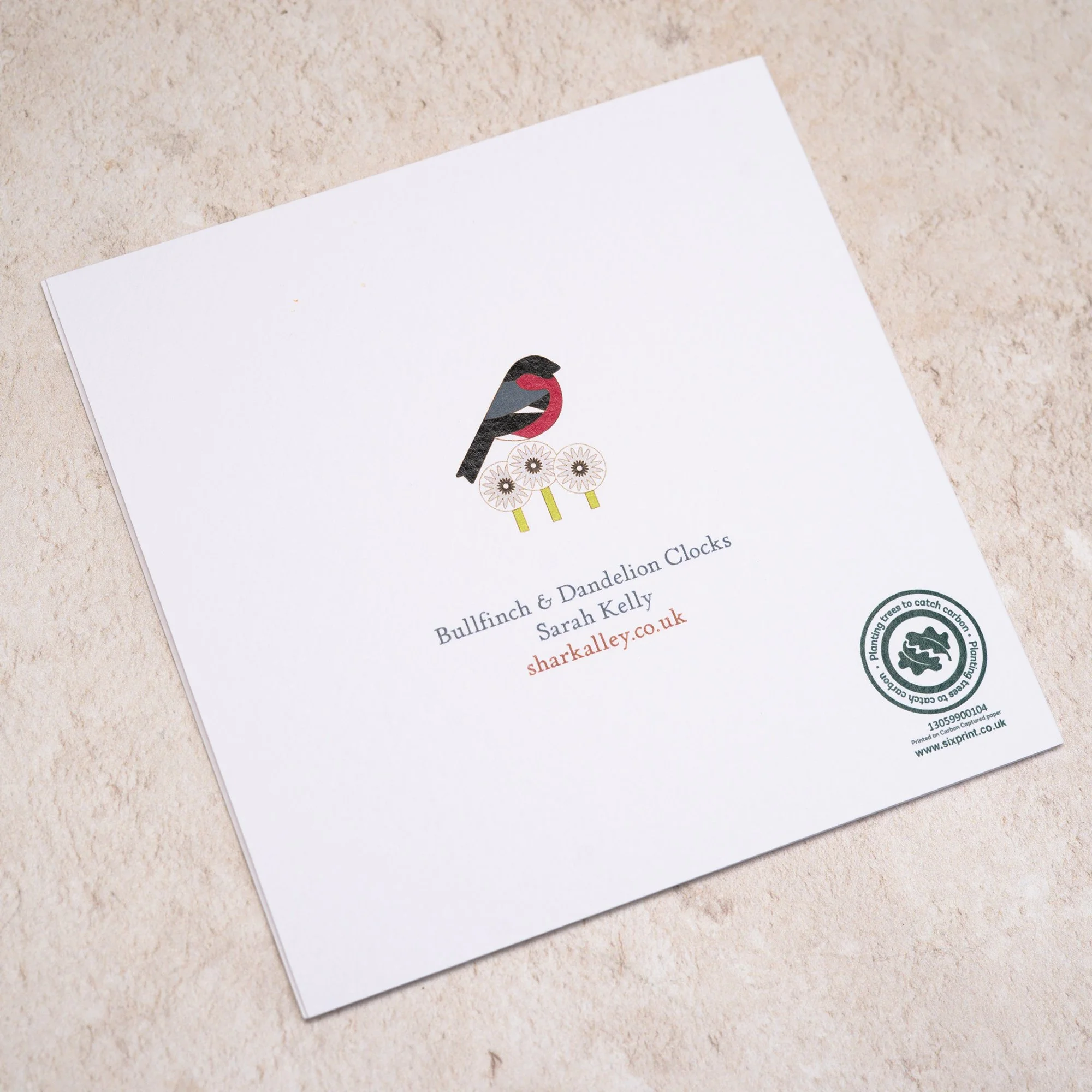 Shark Alley Bullfinch Dandelion Greetings Card 4.jpg
