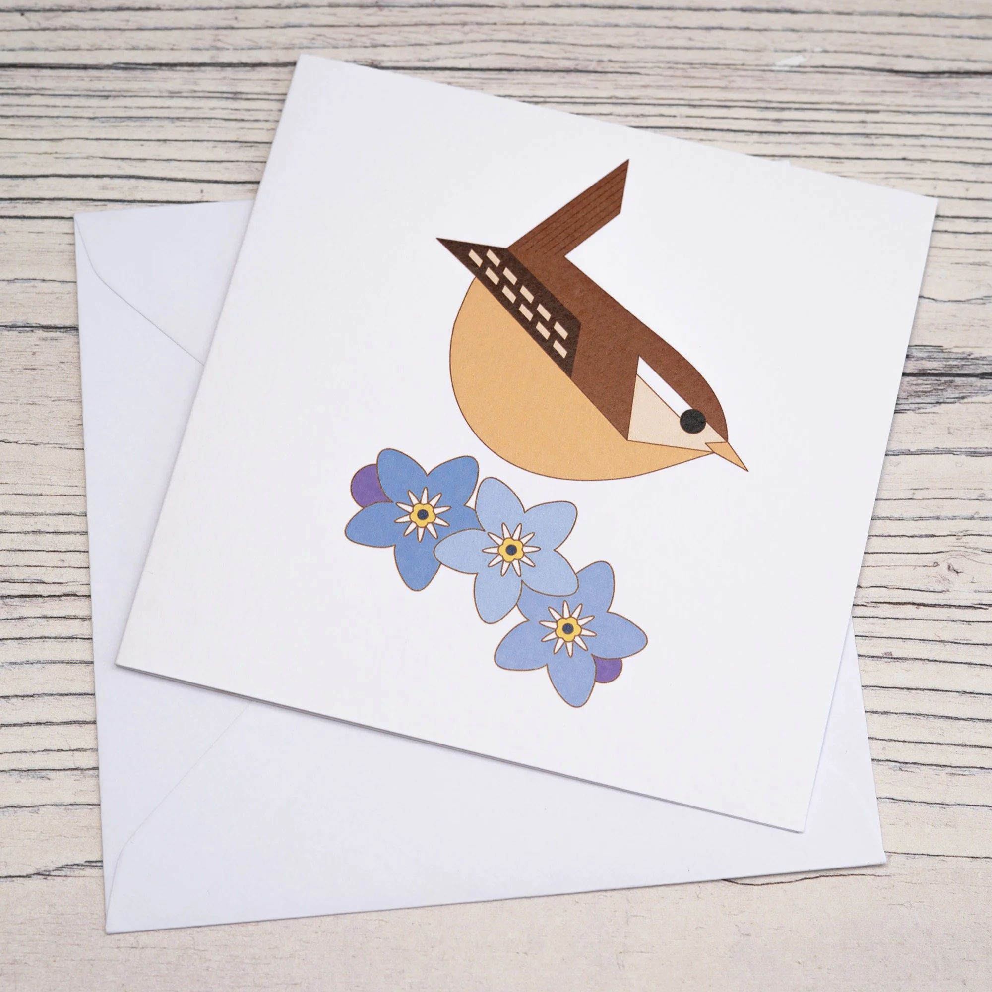 Shark Alley Wren Forget Me Not Greetings Card 3.jpg
