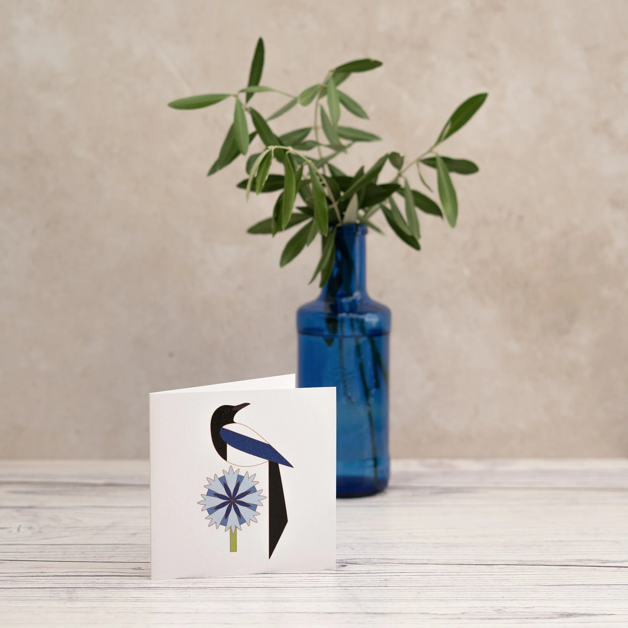 Shark Alley Magpie Cornflower Greetings Card 1.jpg