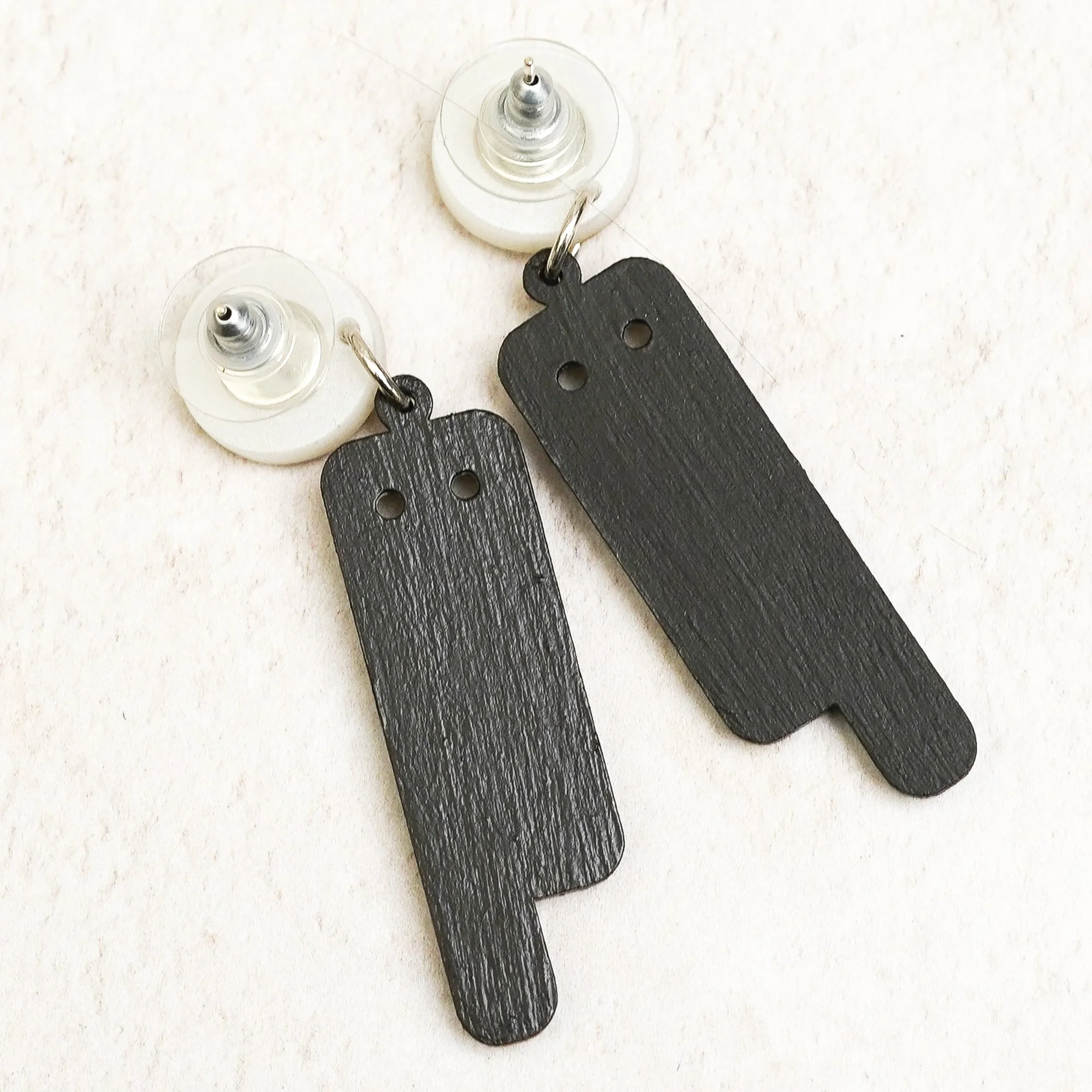 Shark Alley Deco Barn Owl Moon Disc Earrings 5.jpg