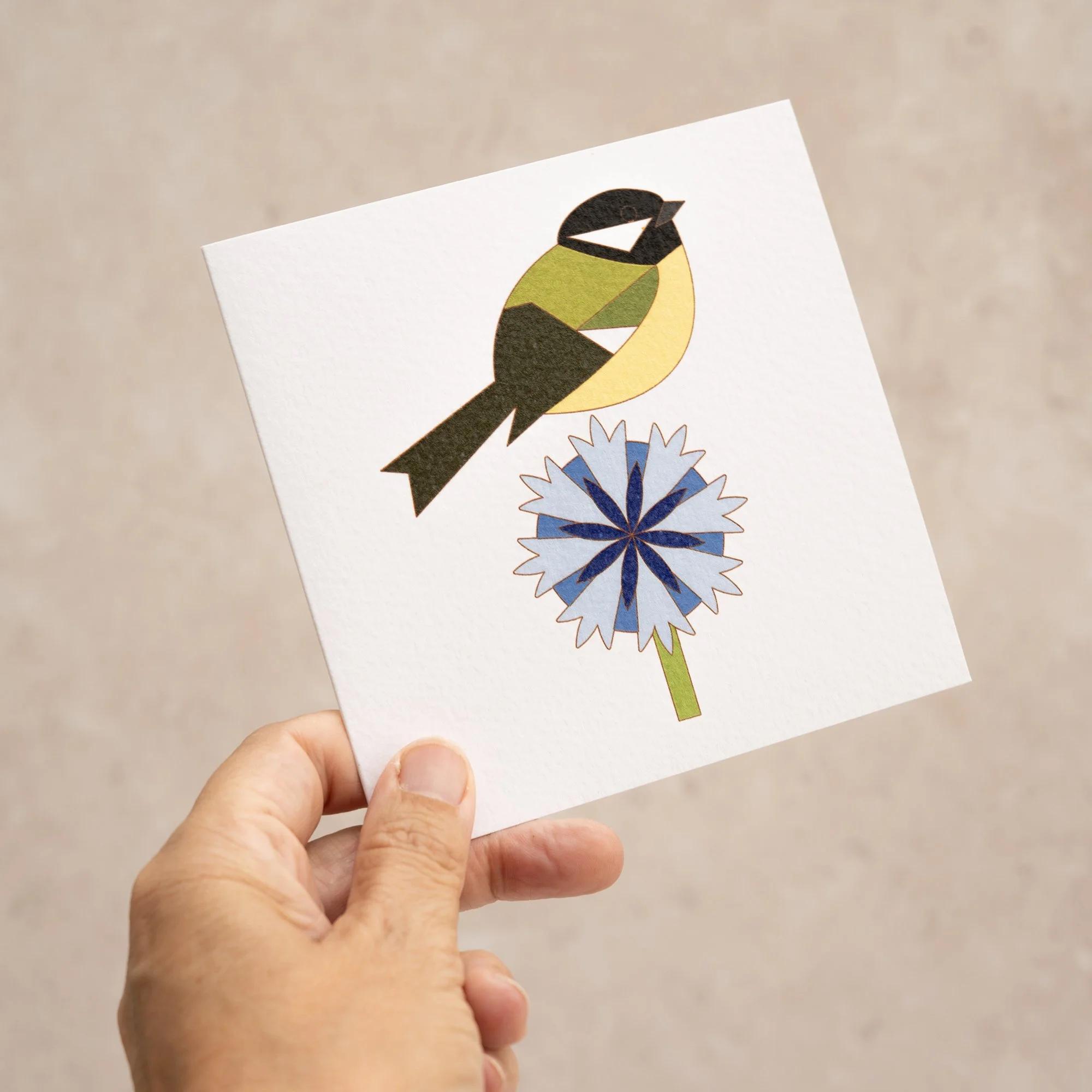 Shark Alley Great Tit Cornflower Greetings Card 2.jpg