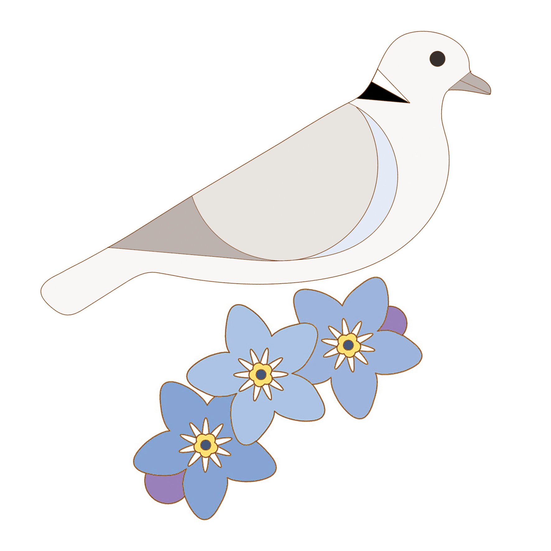 dove & forget-me-not greetings card