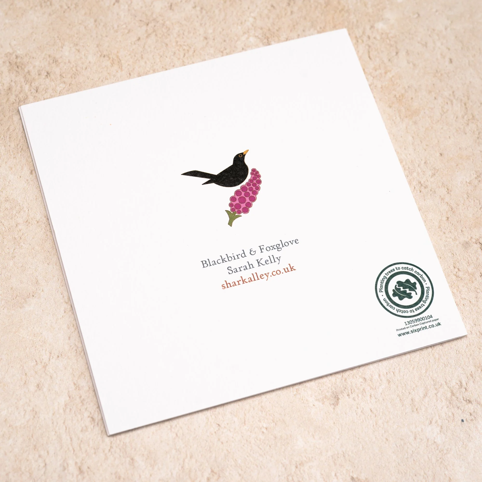 Shark Alley Blackbird Foxglove Greetings Card 4.jpg