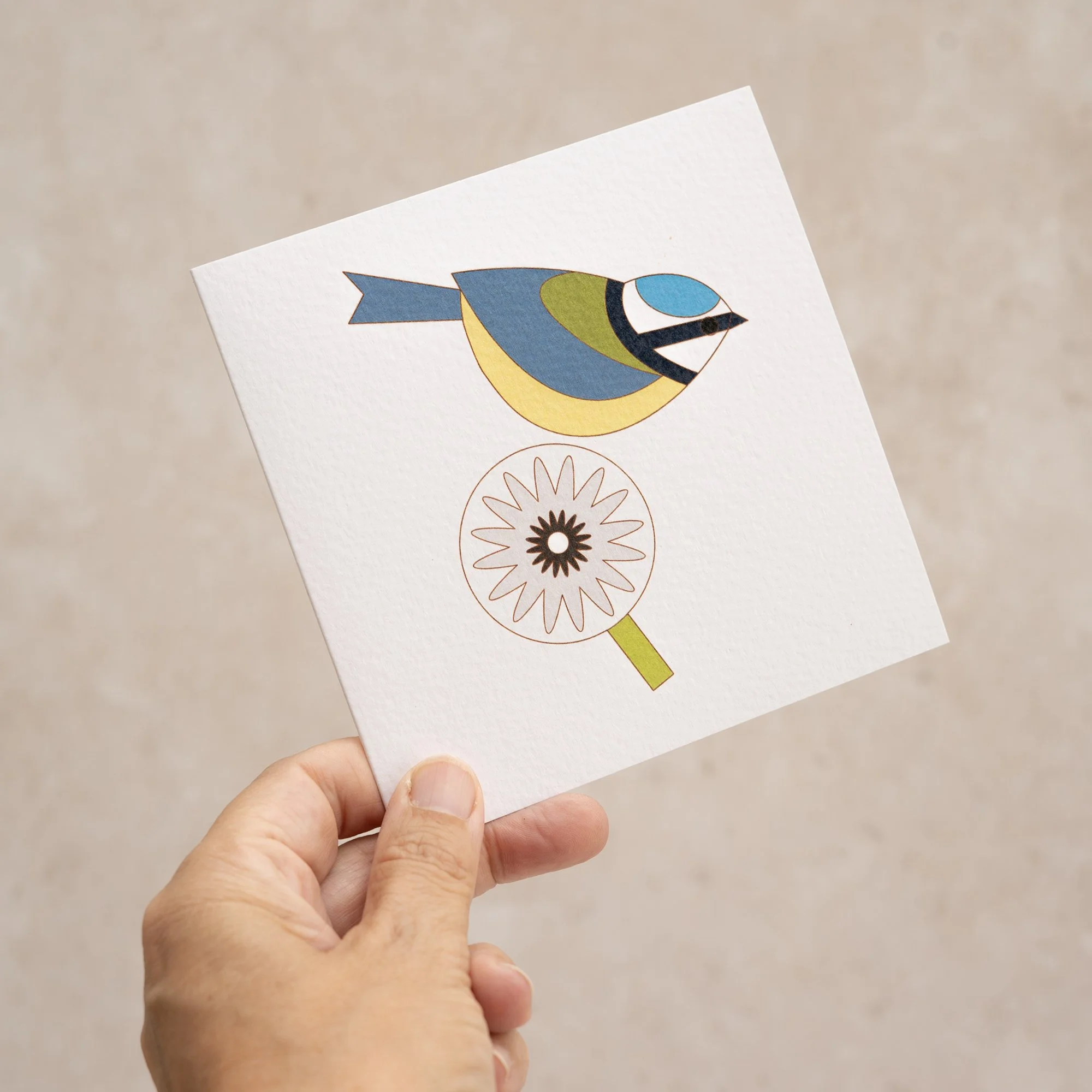 Shark Alley Blue Tit Dandelion Greetings Card 2.jpg