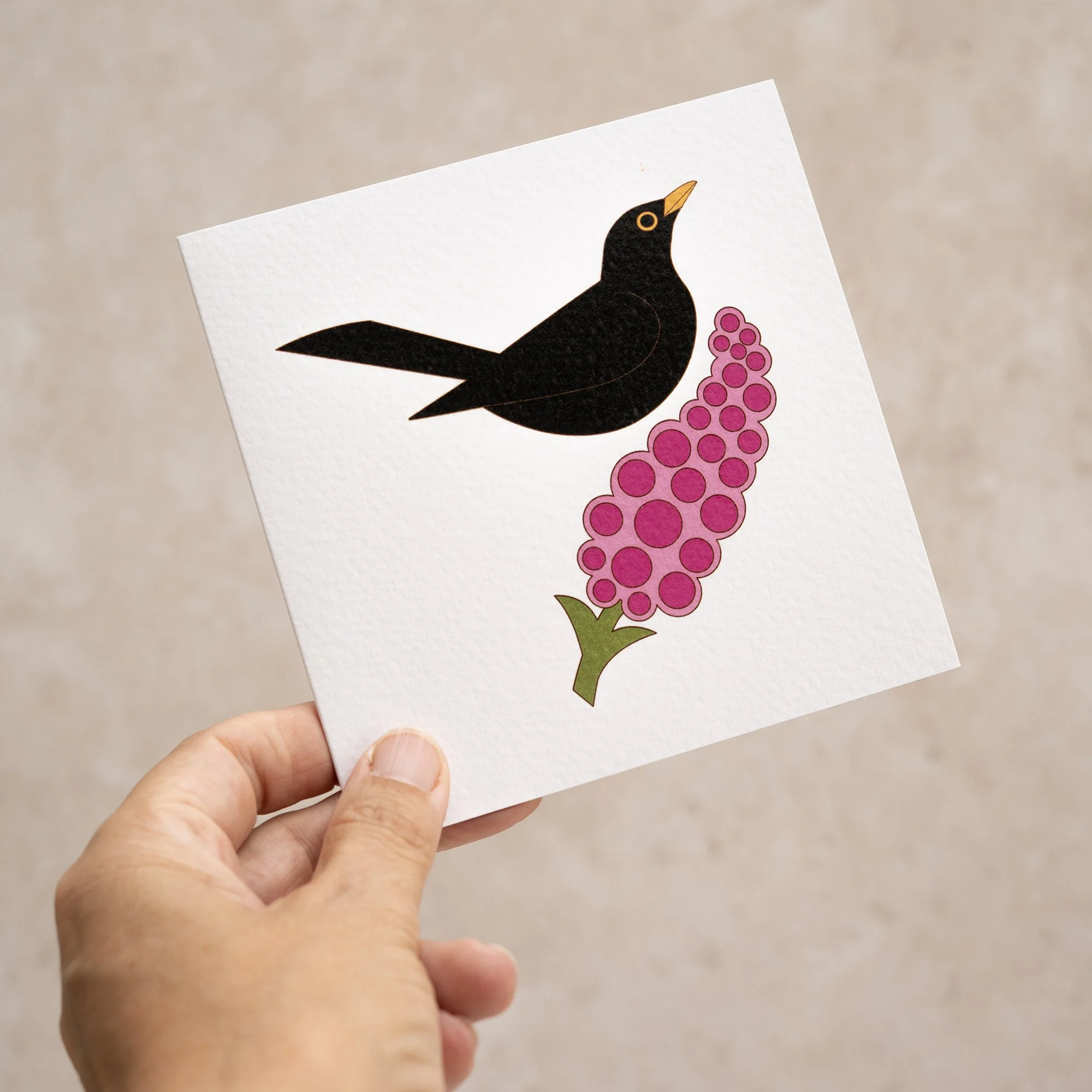 Shark Alley Blackbird Foxglove Greetings Card 2.jpg