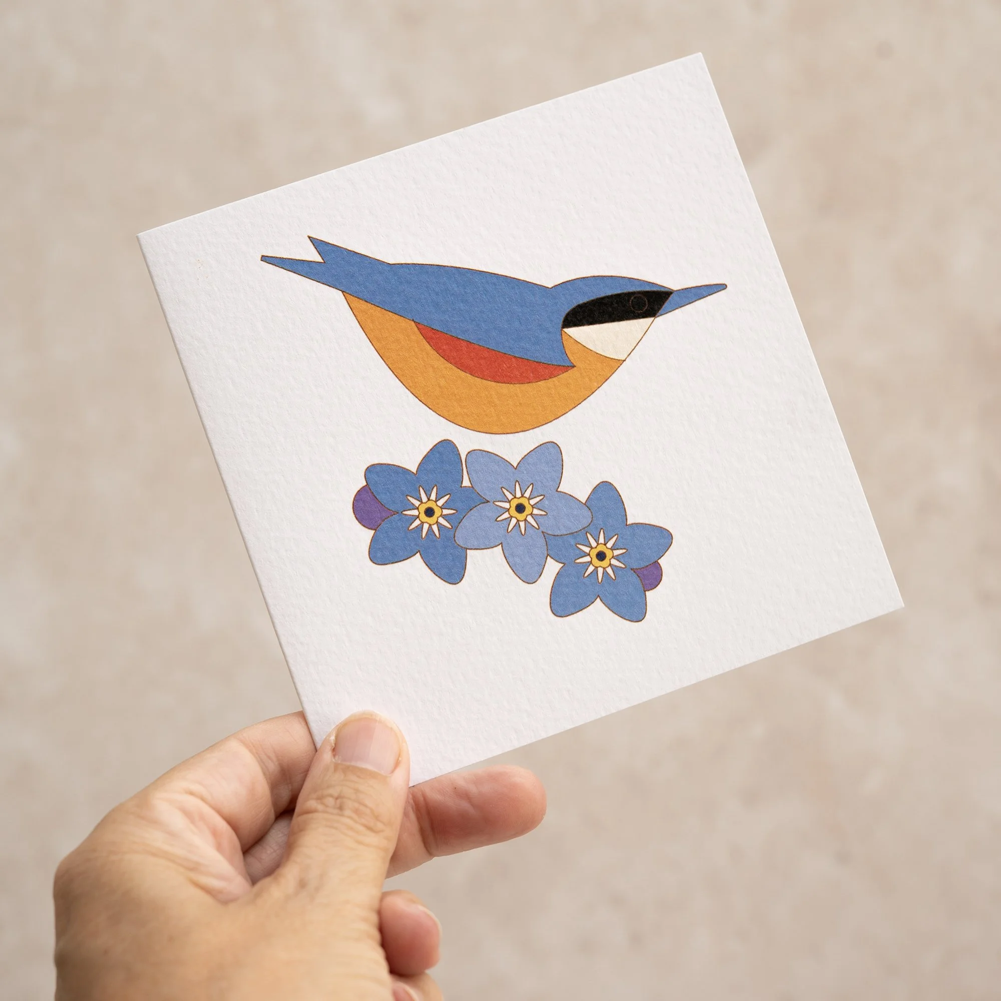 Shark Alley Nuthatch Forget Me Not Greetings Card 2.jpg