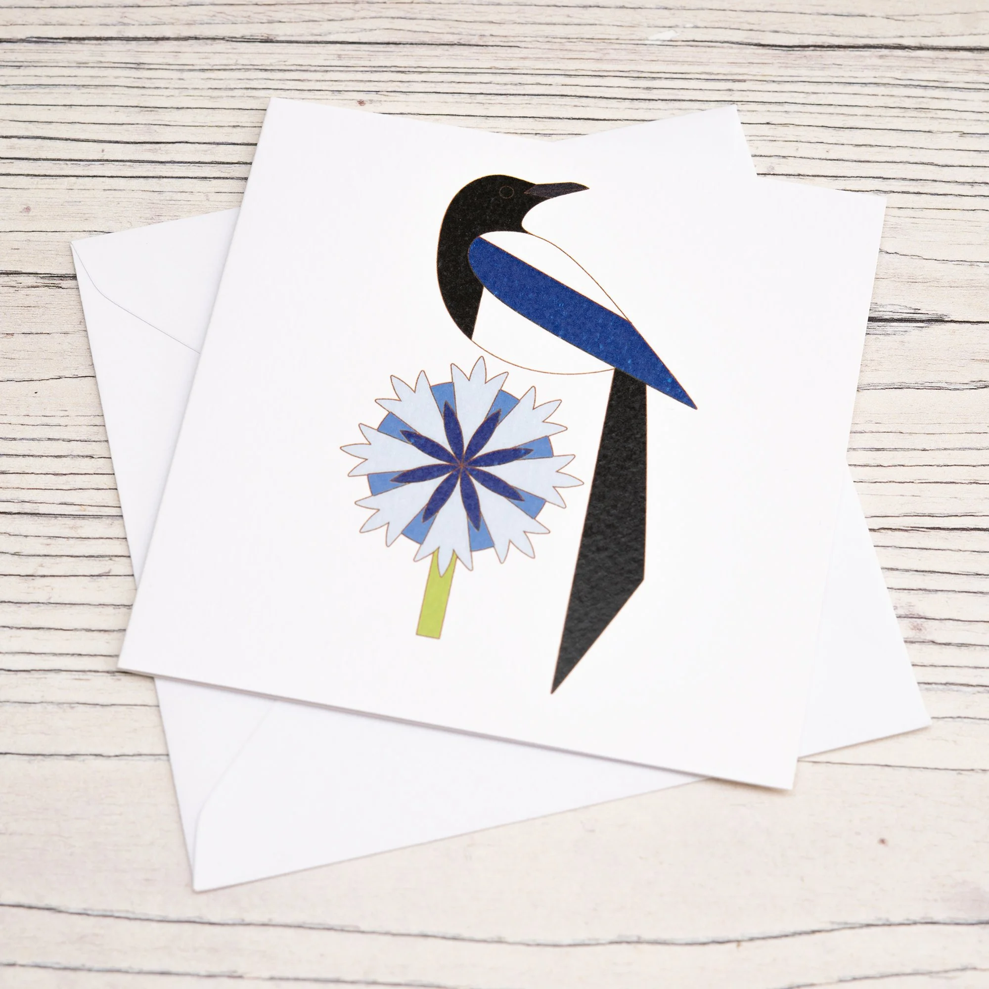 Shark Alley Magpie Cornflower Greetings Card 3.jpg