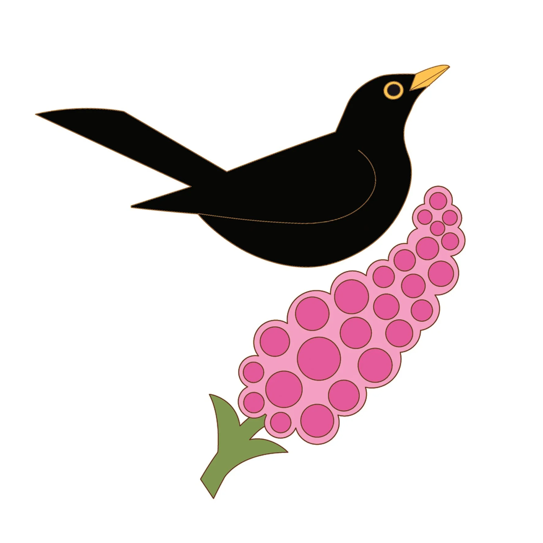 blackbird & foxglove greetings card