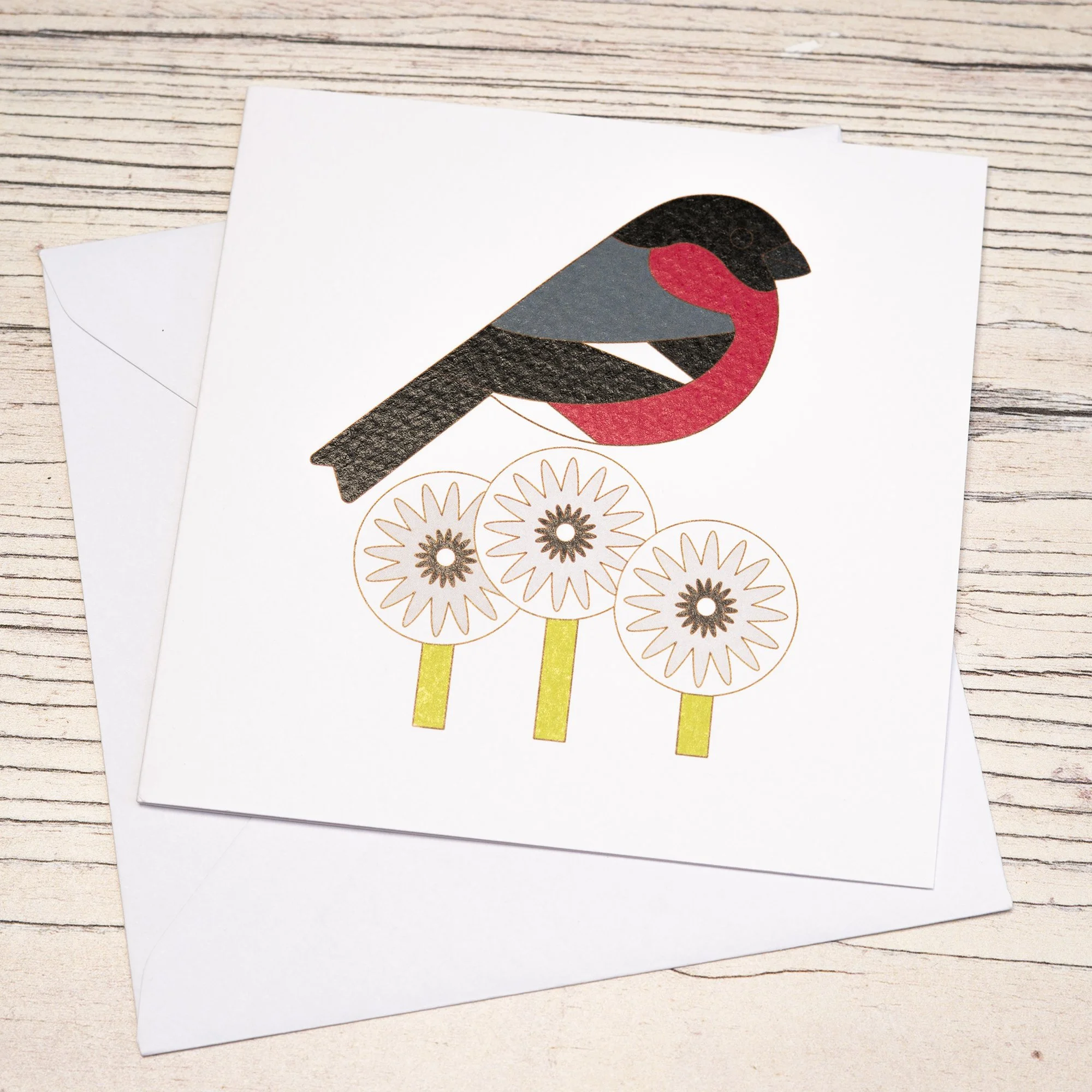 Shark Alley Bullfinch Dandelion Greetings Card 3.jpg
