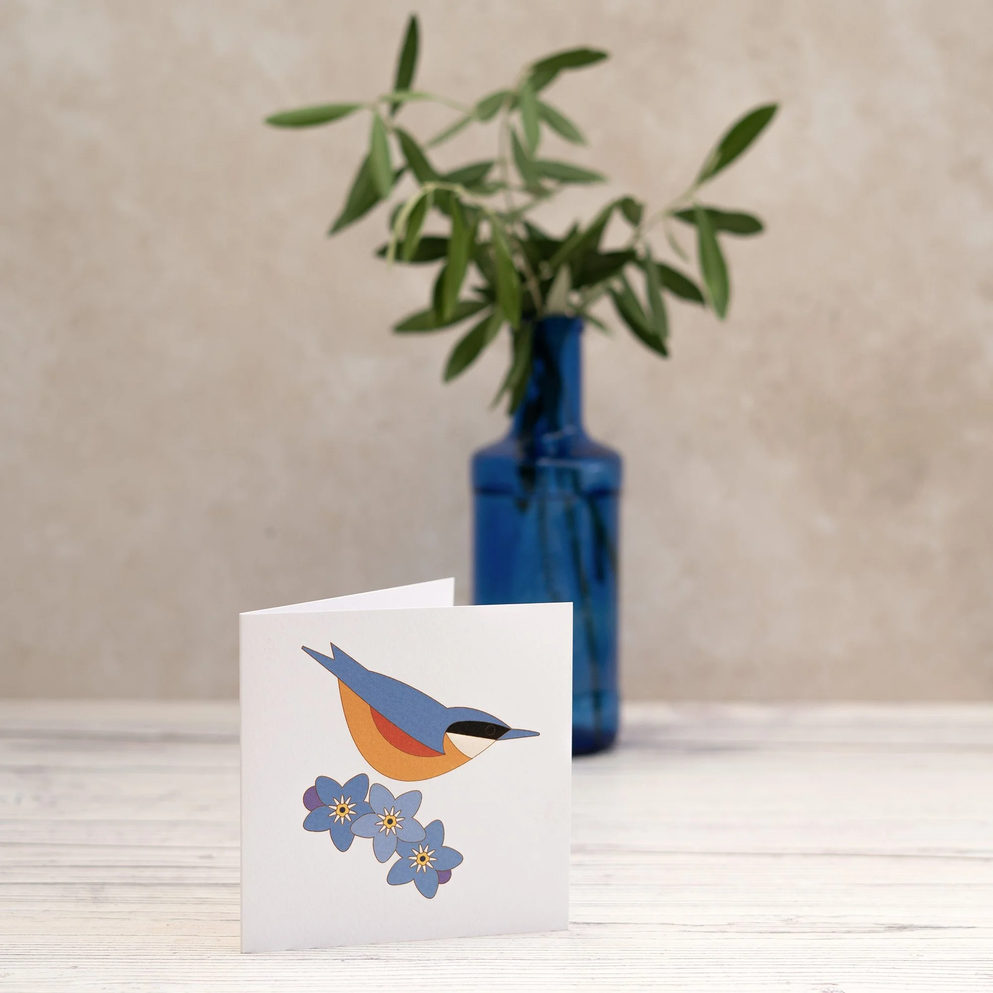 Shark Alley Nuthatch Forget Me Not Greetings Card 1.jpg