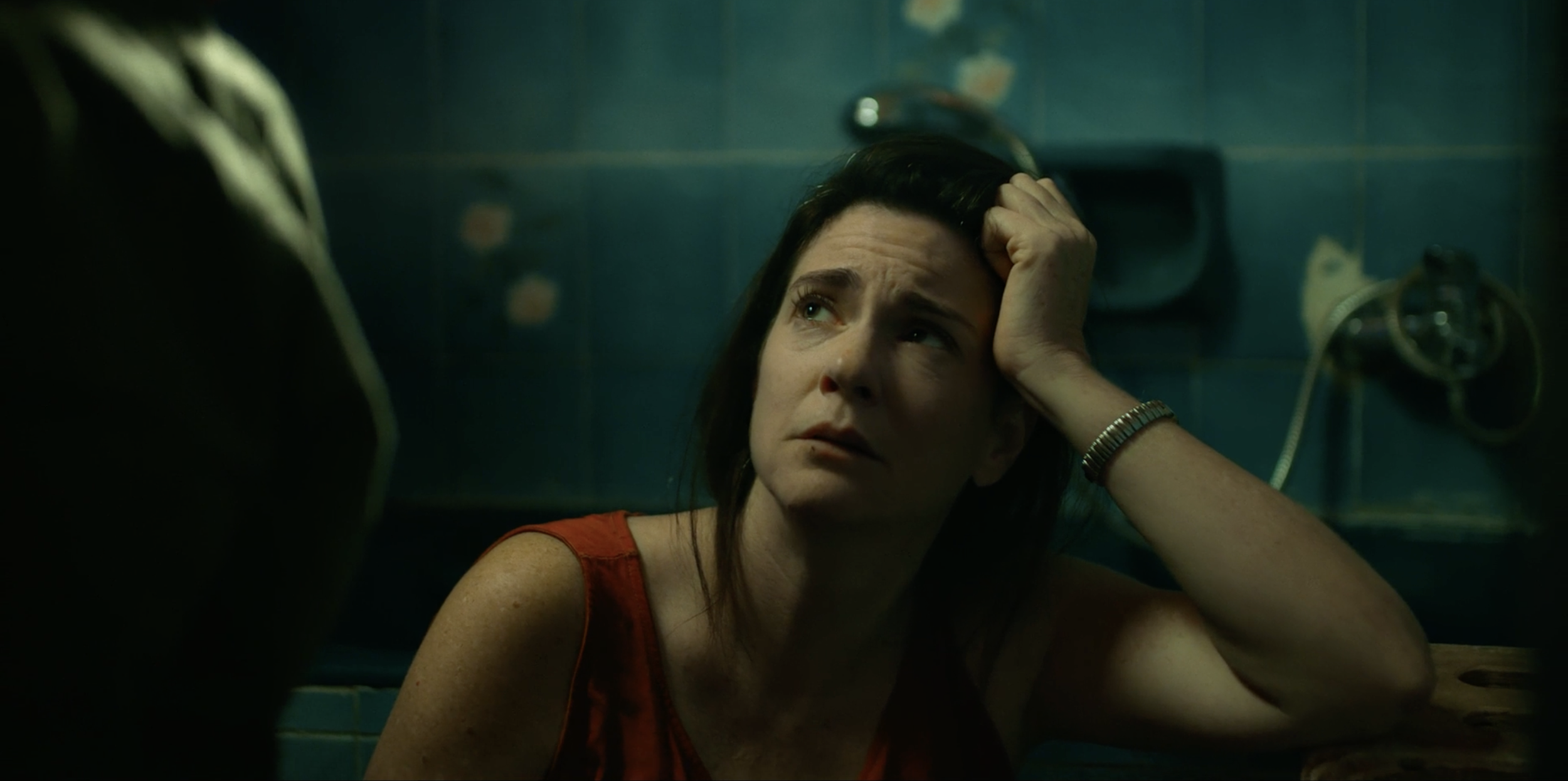Scene from Finders Keepers (Lo Lariv), television series co-created by Erez Drigues. Featuring actress Yael Sharoni.