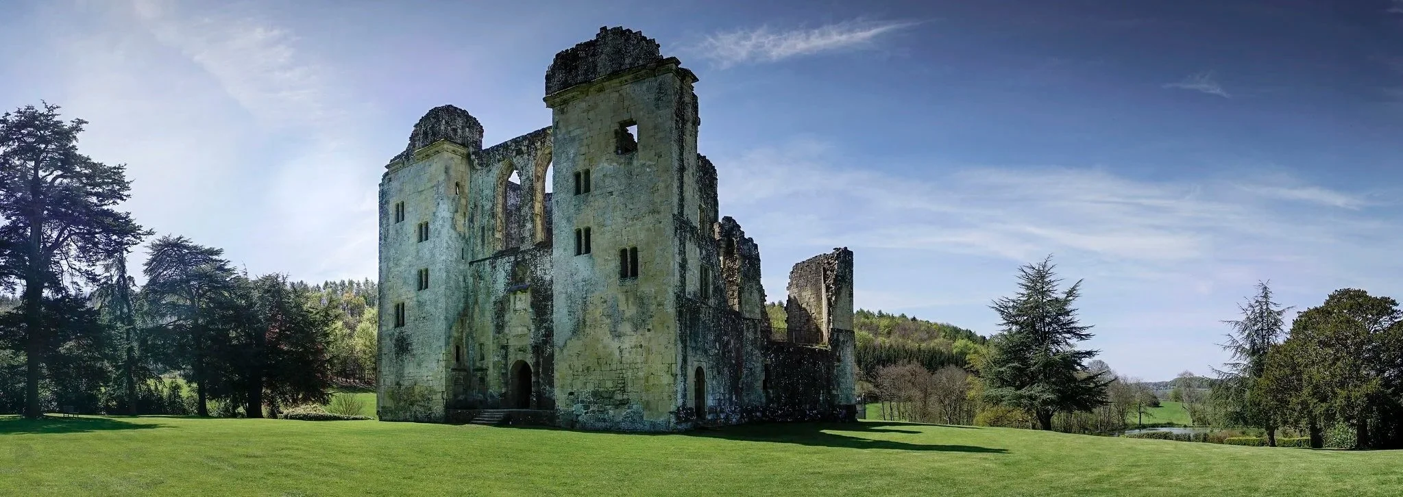 Old Wardour Castle is a ruined 14 Century Castle at Wardour.